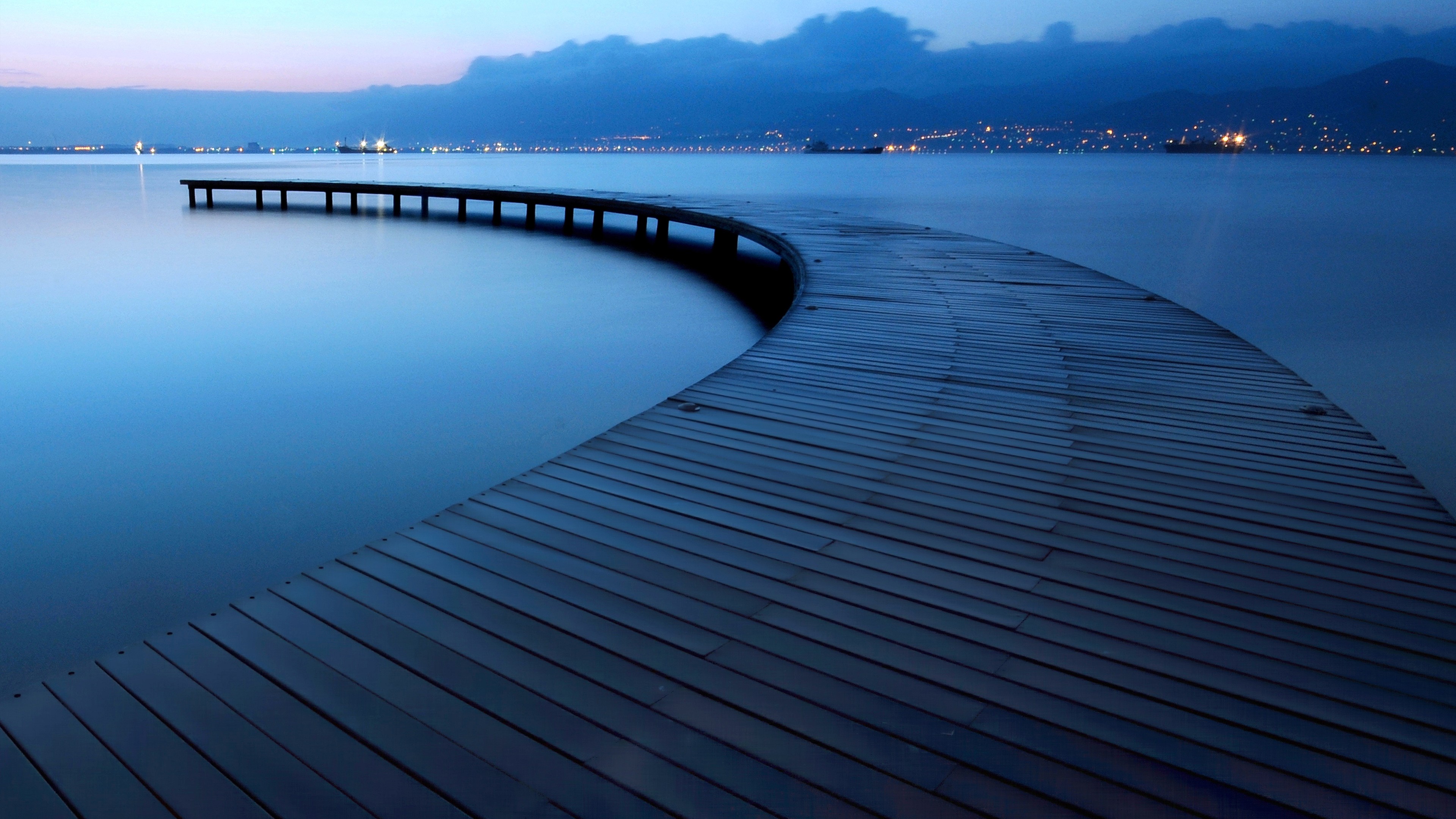 Wallpaper lake, 4k, 5k wallpaper, evening, pier, Nature