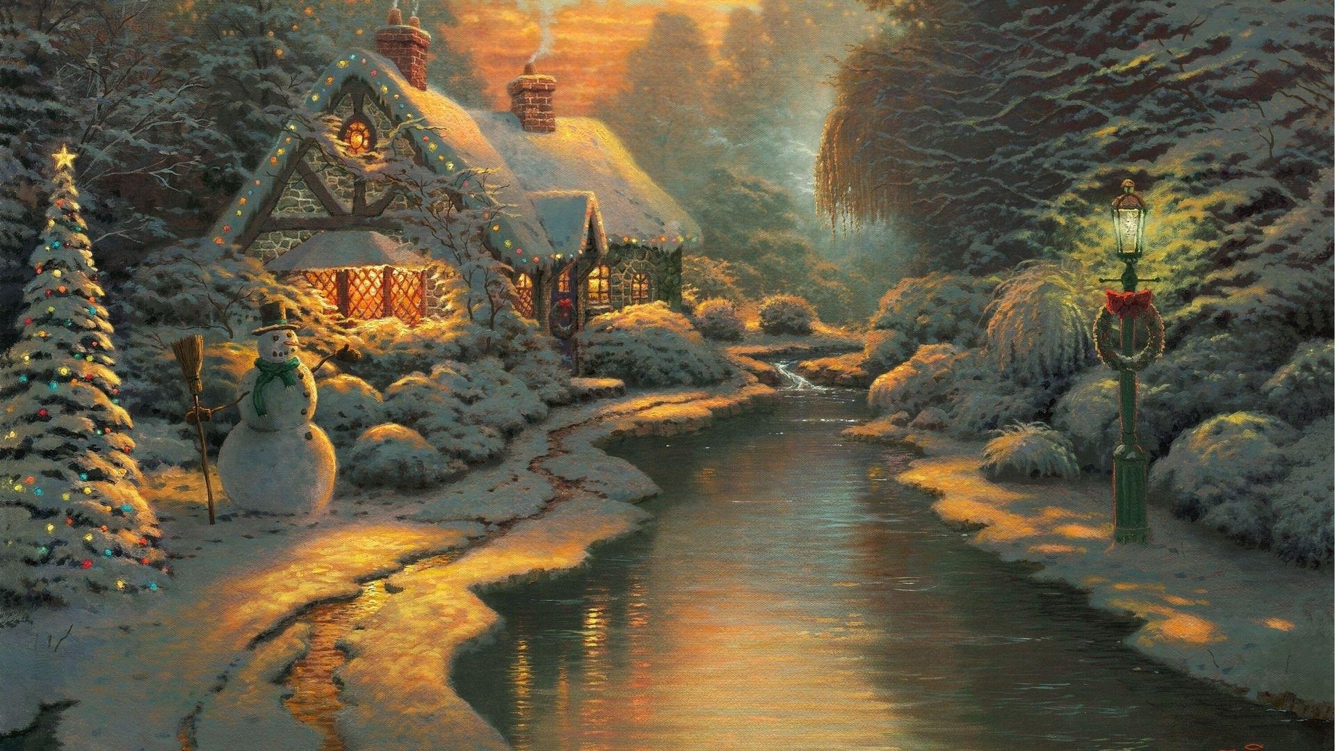 Thomas Kinkade Christmas Wallpaper