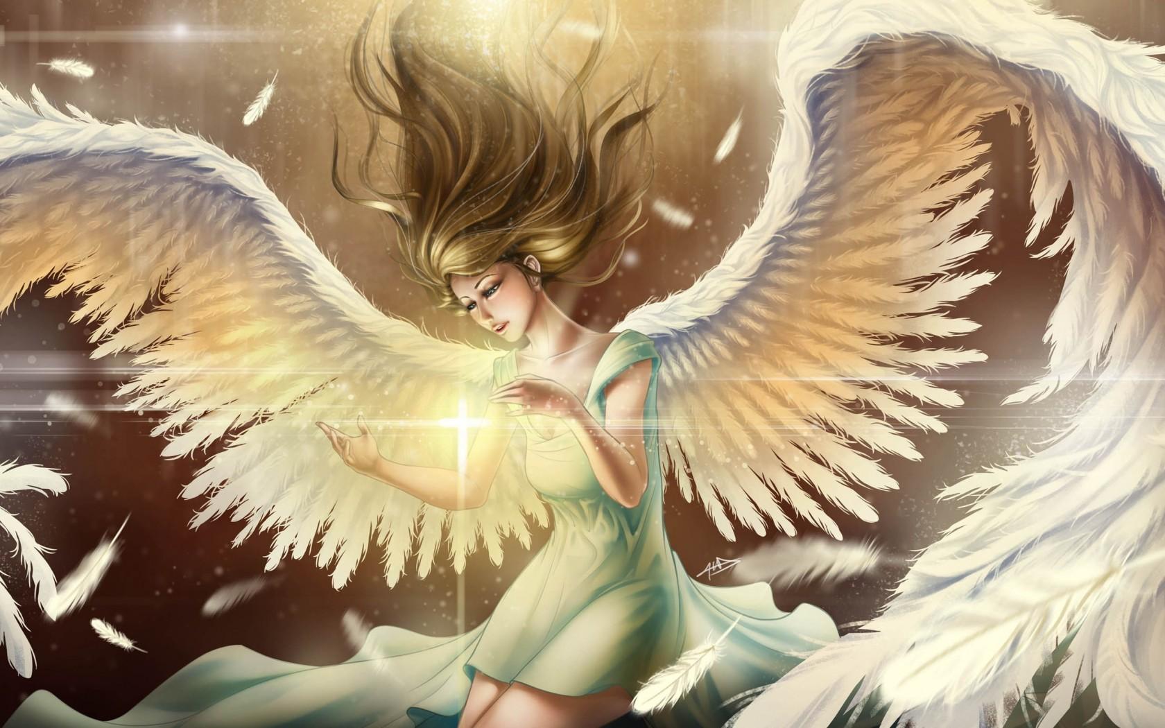 Angel Woman, White Wings, Light Cross widescreen wallpaper. Wide