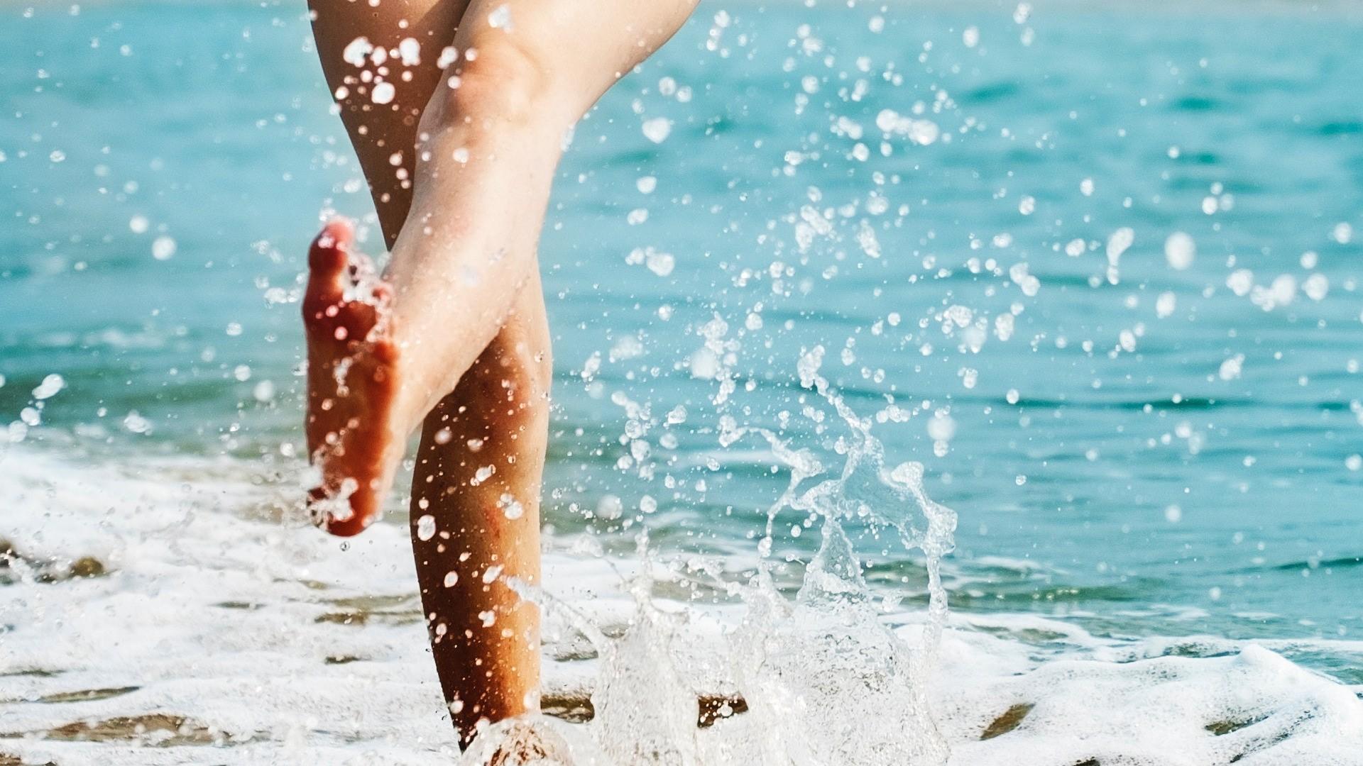 Barefoot Girl on Beach for Summer Fun HD Pics