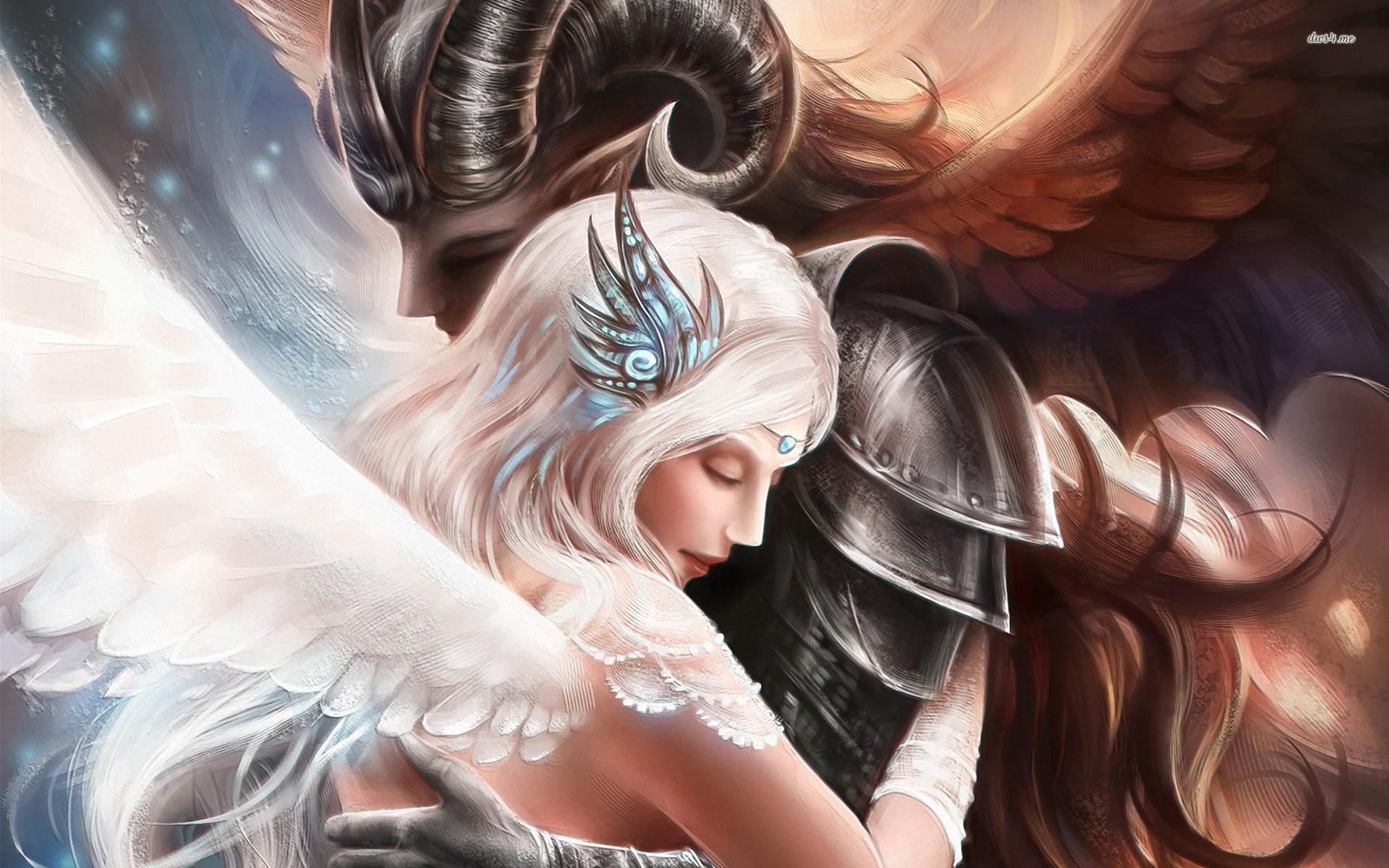 Angel and warrior wallpaper wallpaper