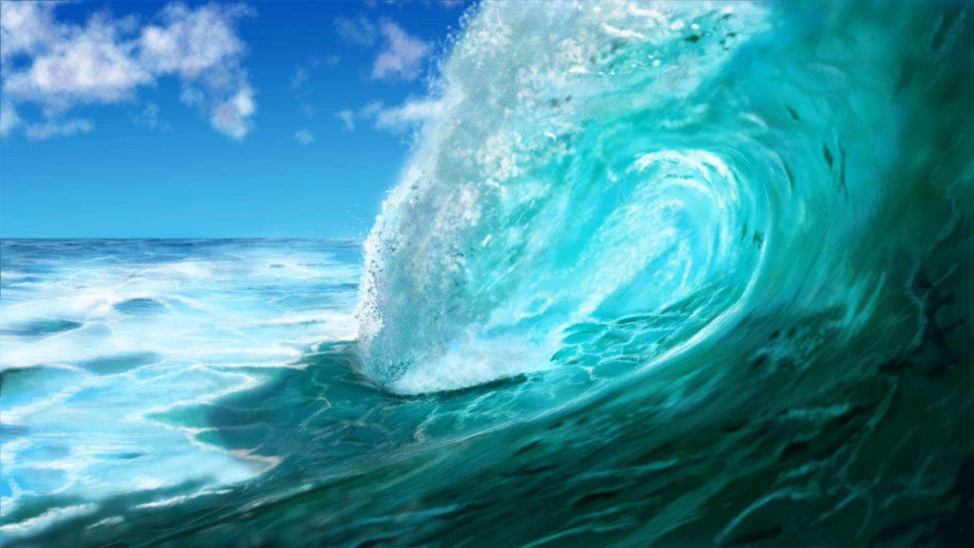 Beach Ocean Waves Wallpaper