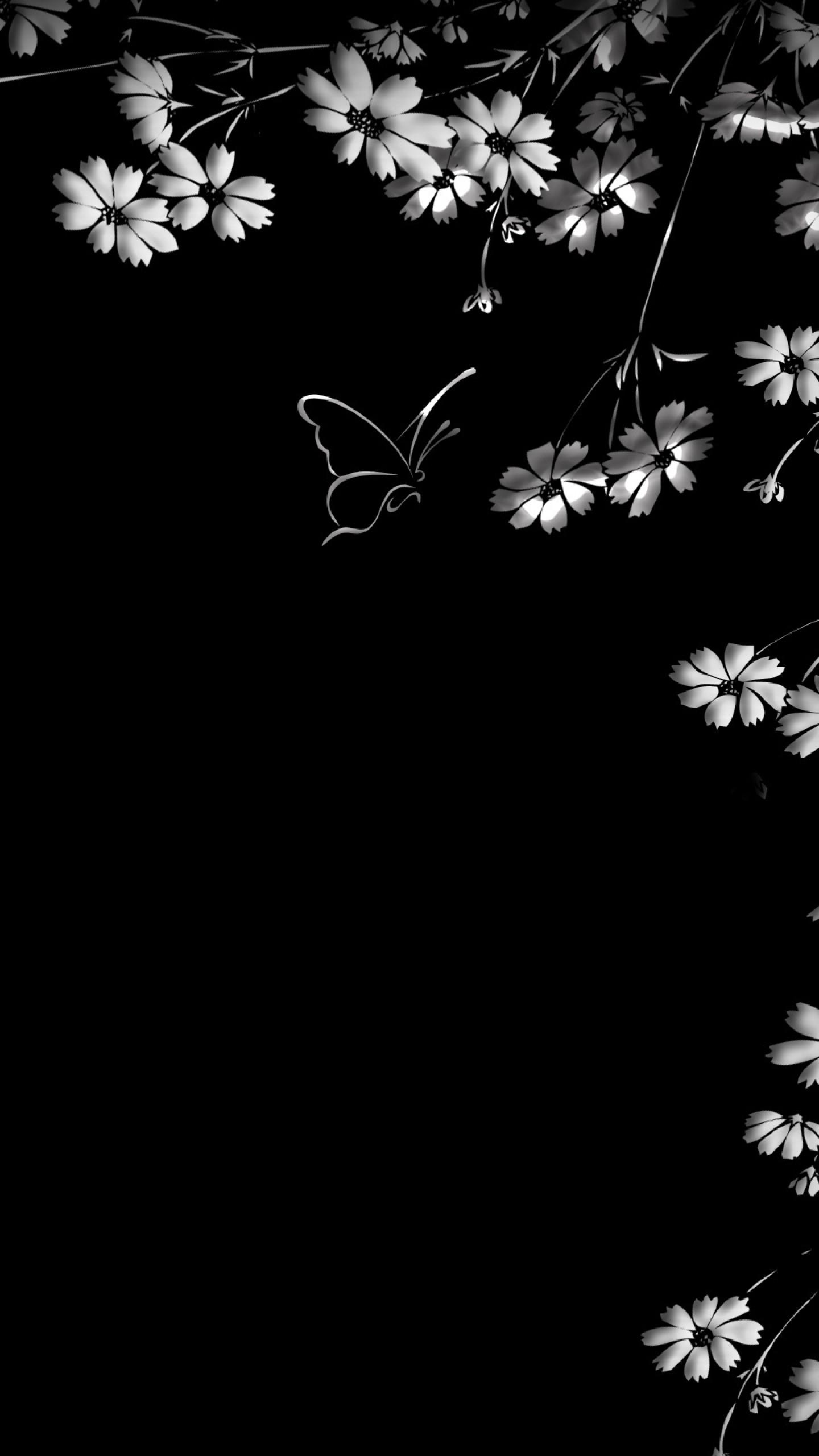 Black Butterfly And Flowers Wallpapers  Wallpaper Cave