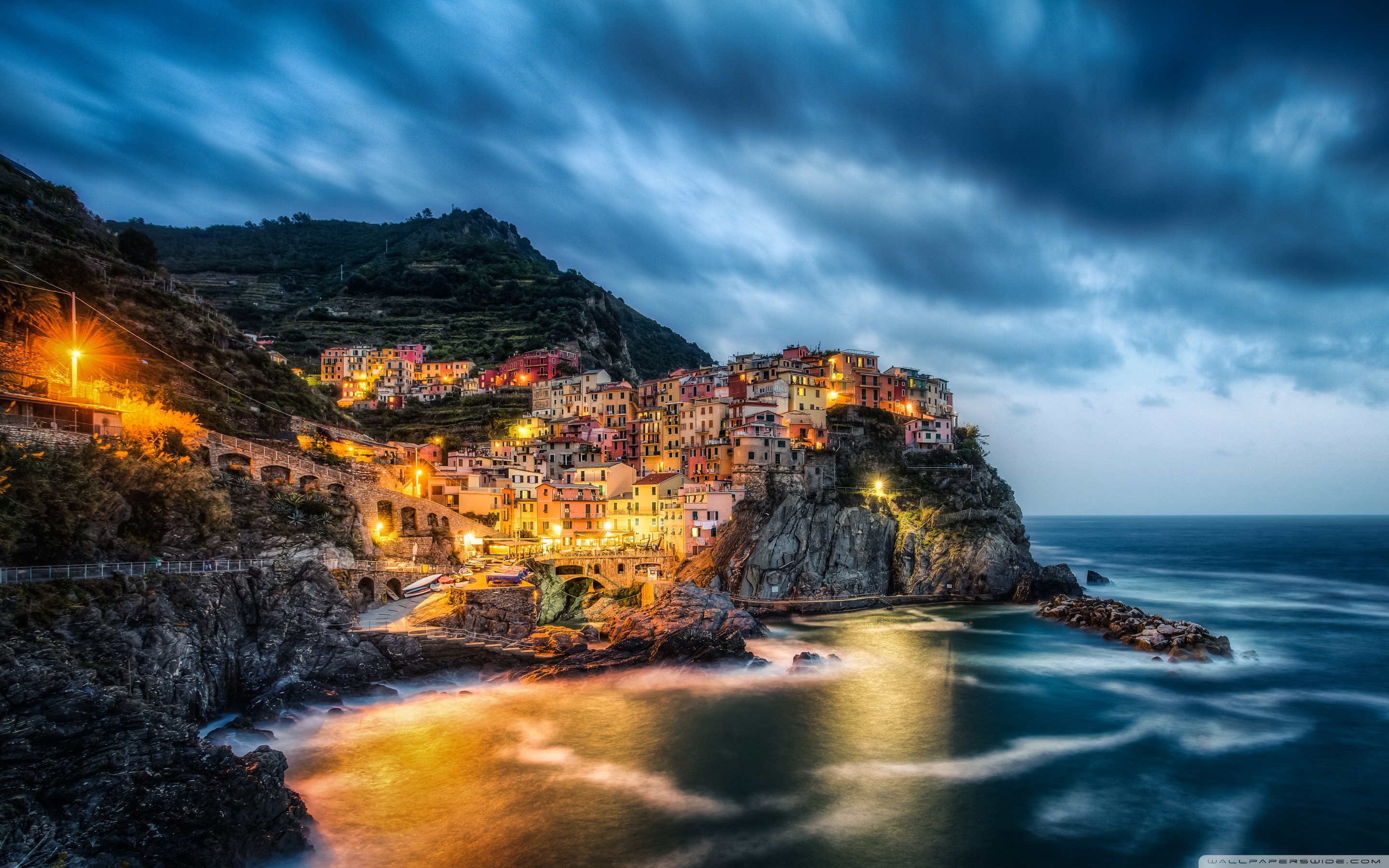 Manarola, Cinque Terre, Italy, Ligurian Sea ❤ 4K HD Desktop