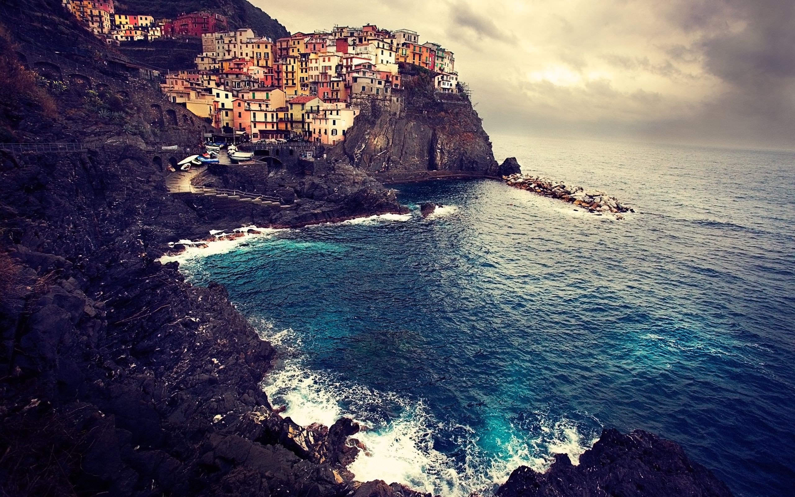 #town, #coast, #Liguria, #landscape, #Manarola, #Italy
