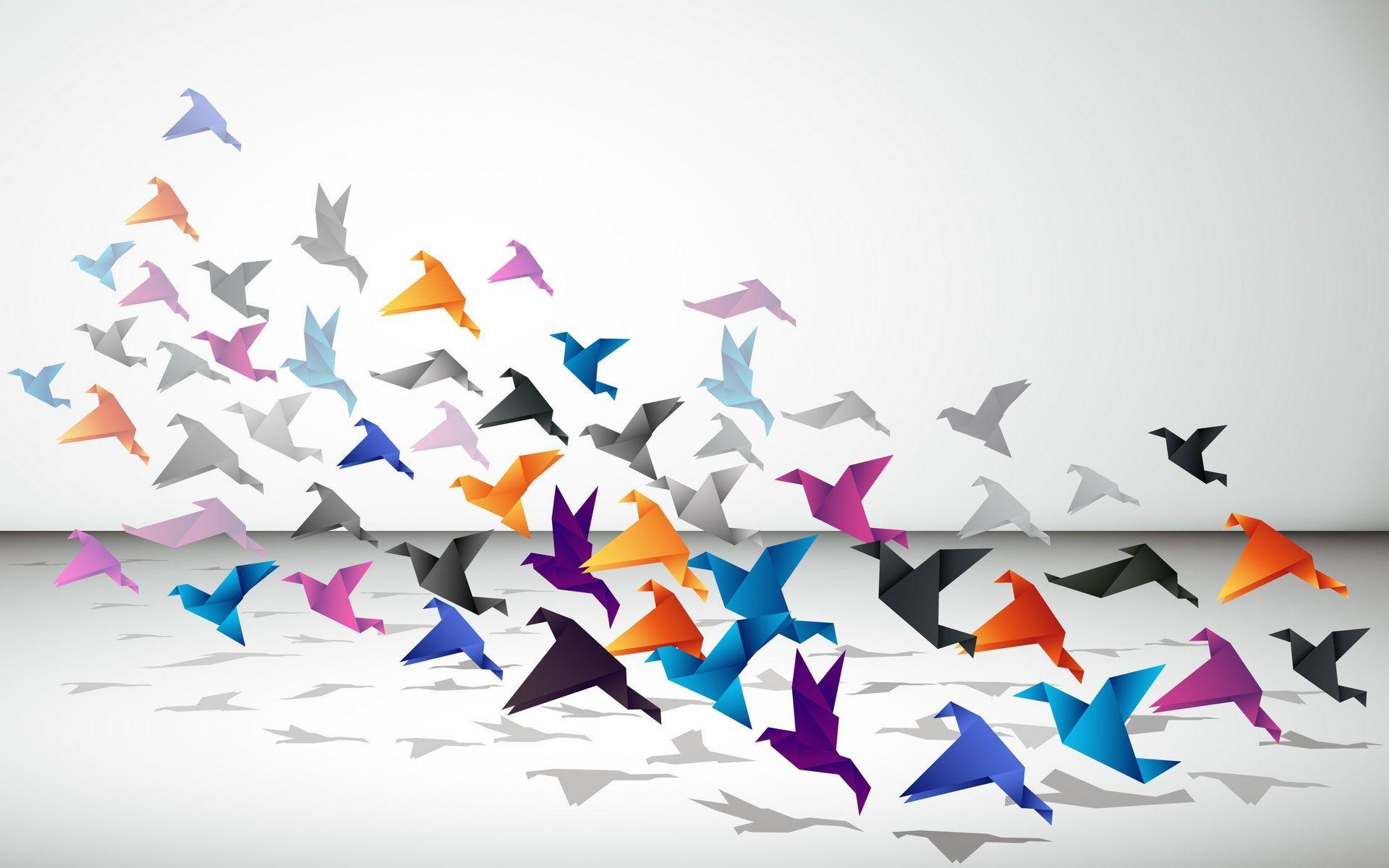Origami Birds Art Desktop Wallpaper 49401 1920x1200px