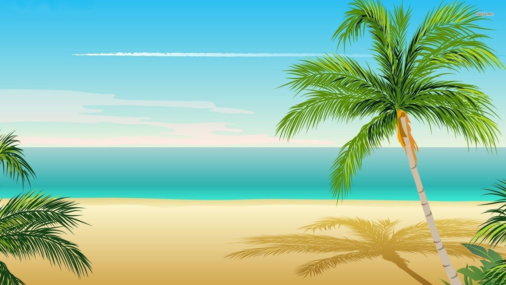 Palm Tree Beach Wallpaper background picture