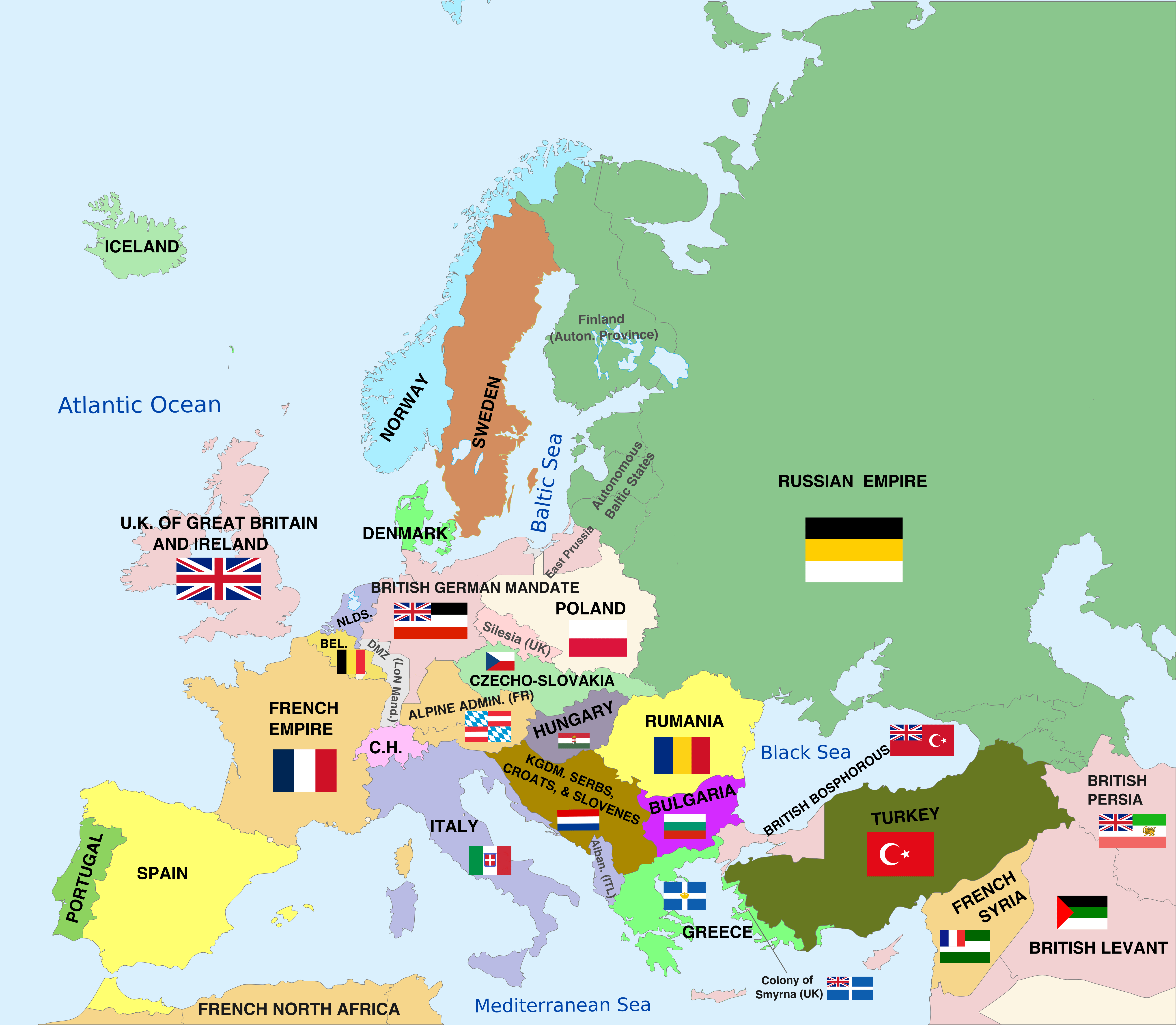Post WWI Europe If Britain Drew All The Maps