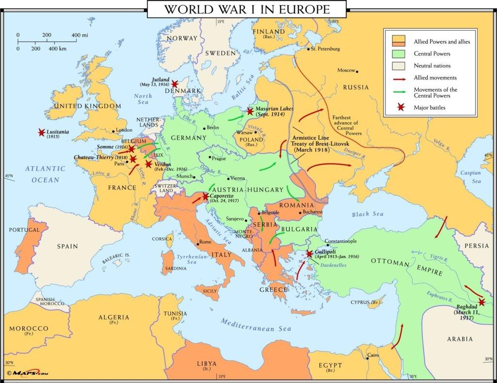 Europe Map Ww1 (image in Collection)