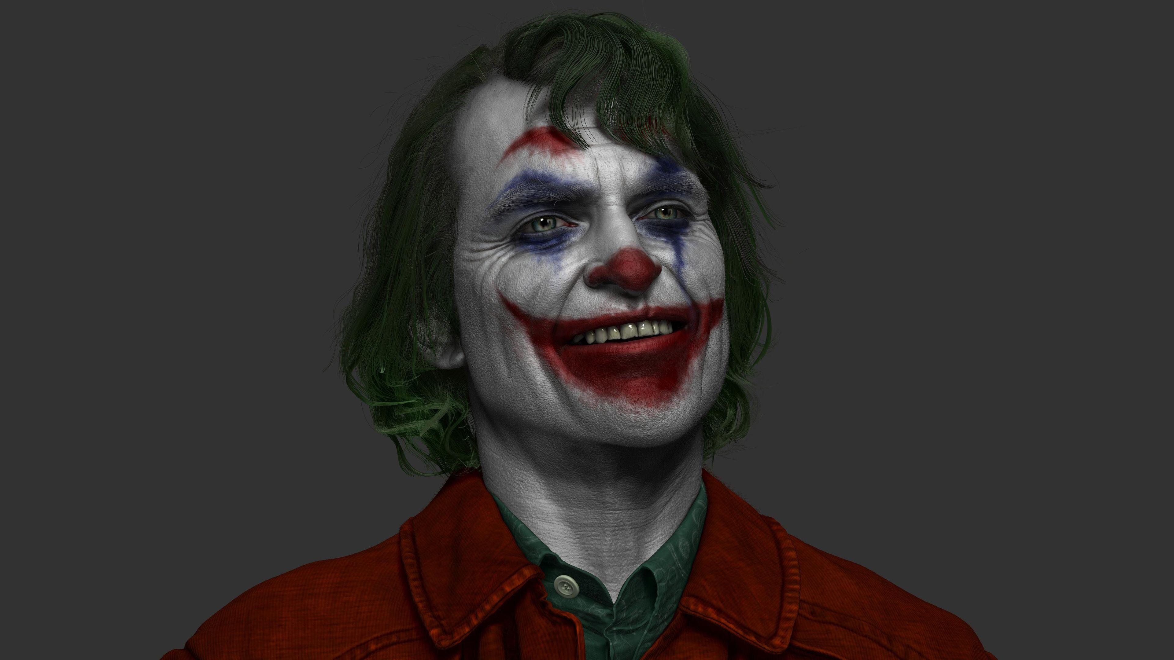 Joker Joaquin Phoenix Artwork 4k superheroes wallpaper, monochrome