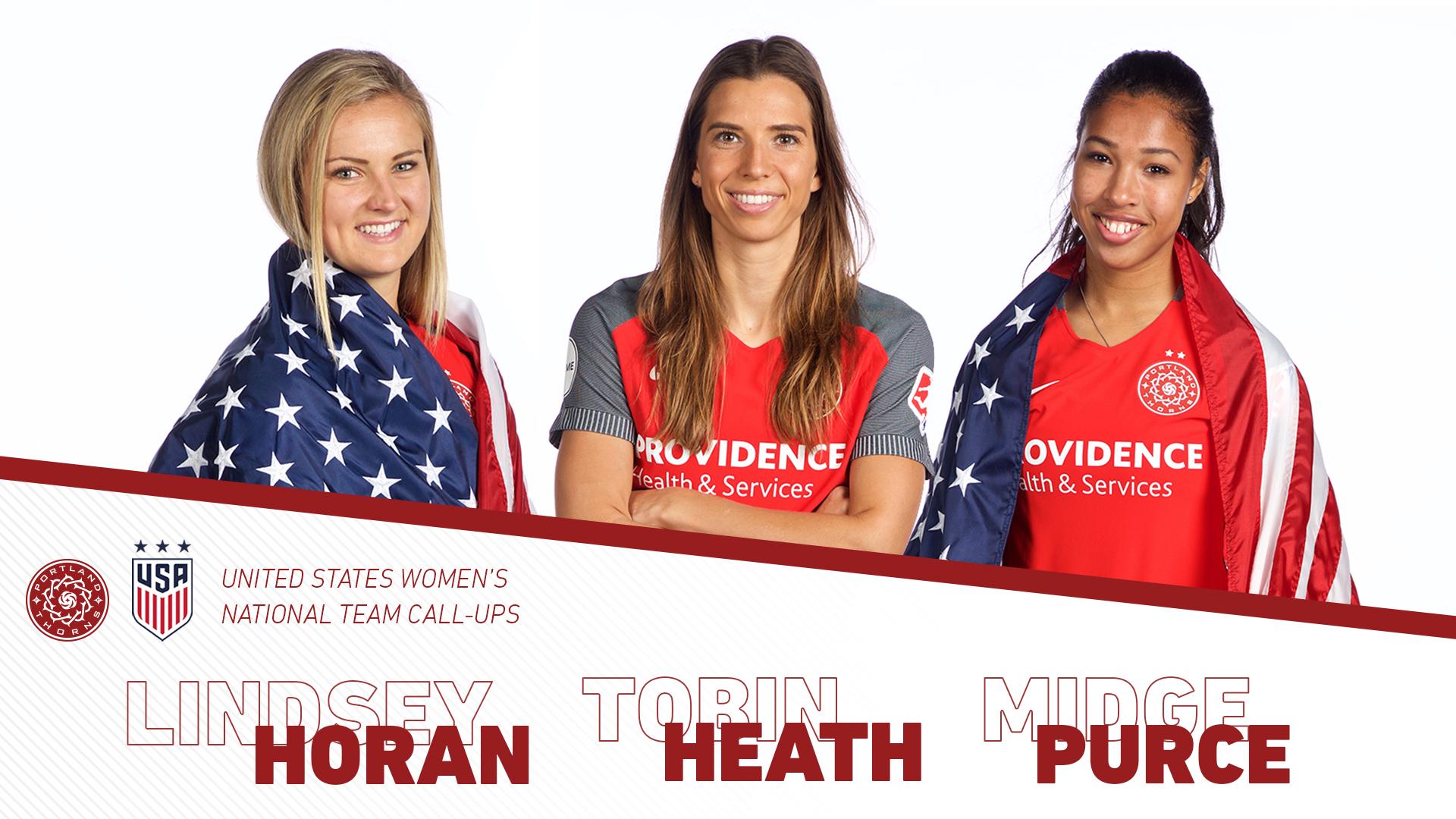Thorns FC's Tobin Heath, Lindsey Horan, Midge Purce named to U.S