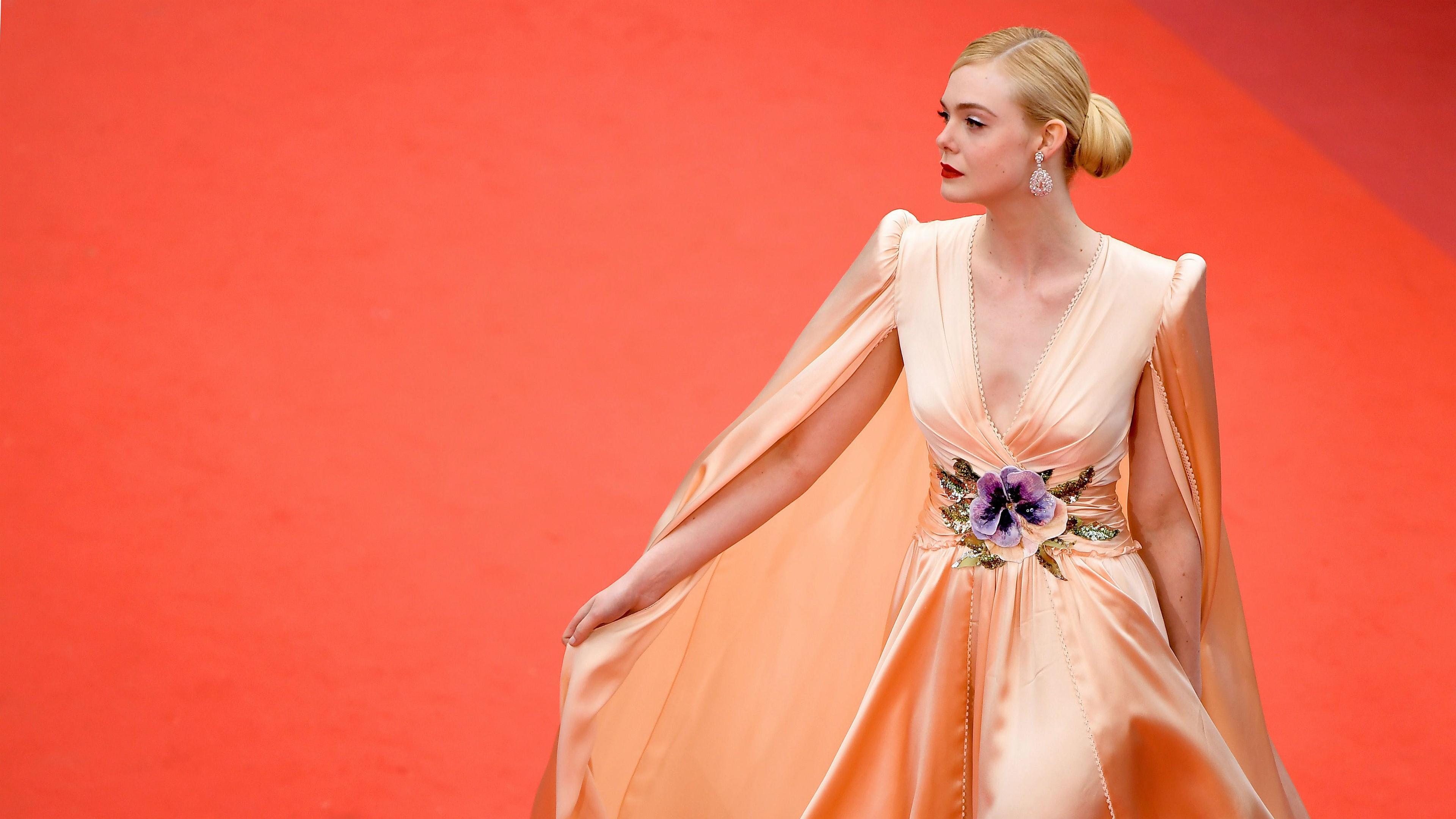 4K Wallpaper of Cannes Film Festival Elle Fanning American Actress