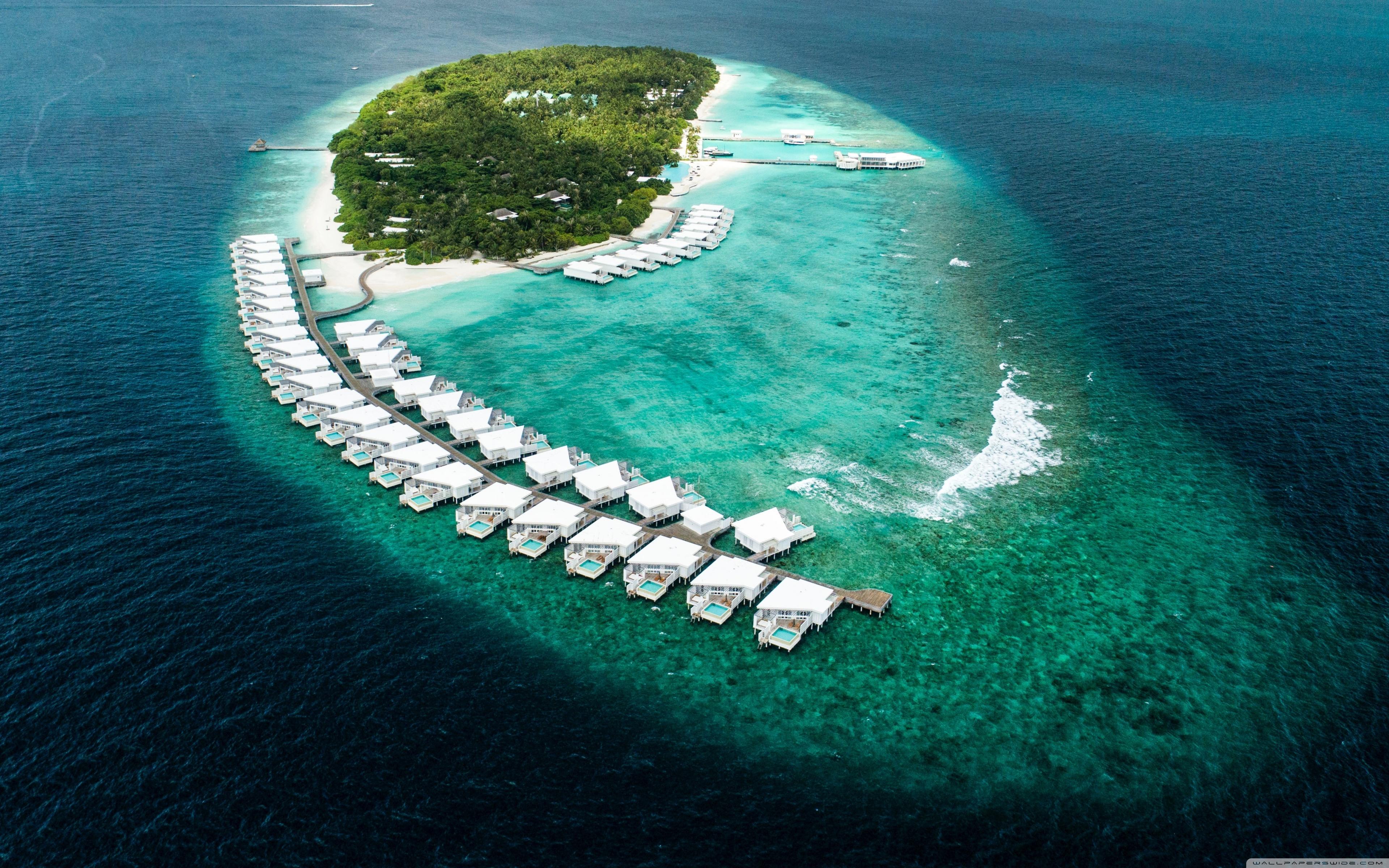 Maldives Island Resort Aerial View ❤ 4K HD Desktop Wallpaper for 4K