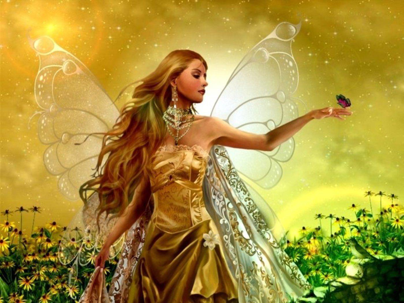 Fairy And Butterfly Angel Wallpaper 1400x1050. Full HD Wallpaper