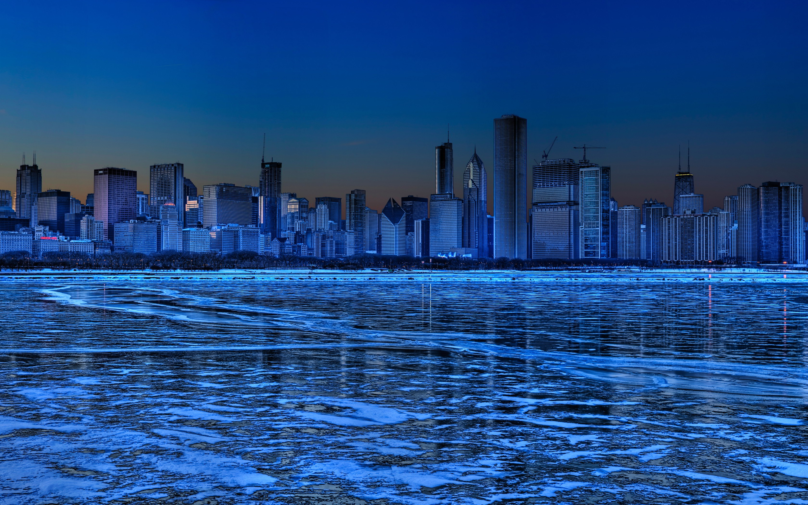 Lake Michigan Chicago Skyline HD wallpaper