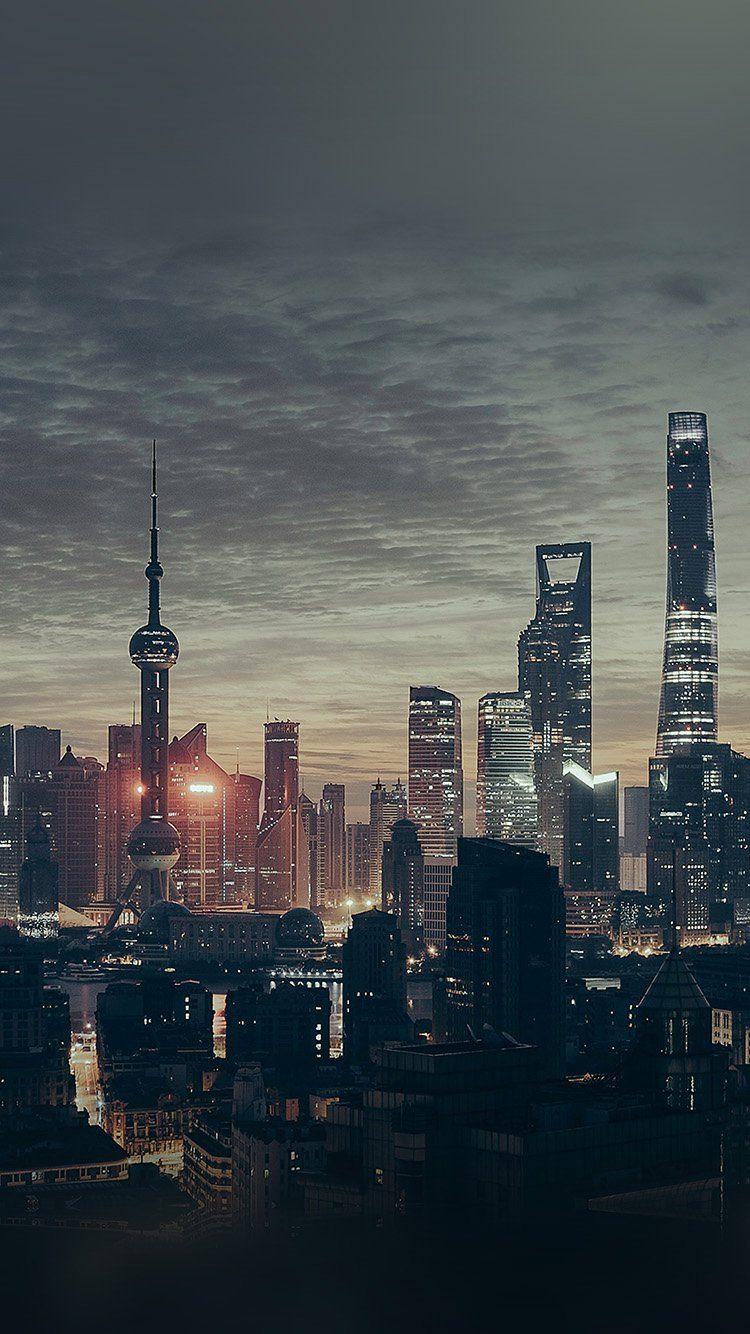 CITY SHANGHAI NIGHT BUILDING SKYLINE WALLPAPER HD IPHONE. Great