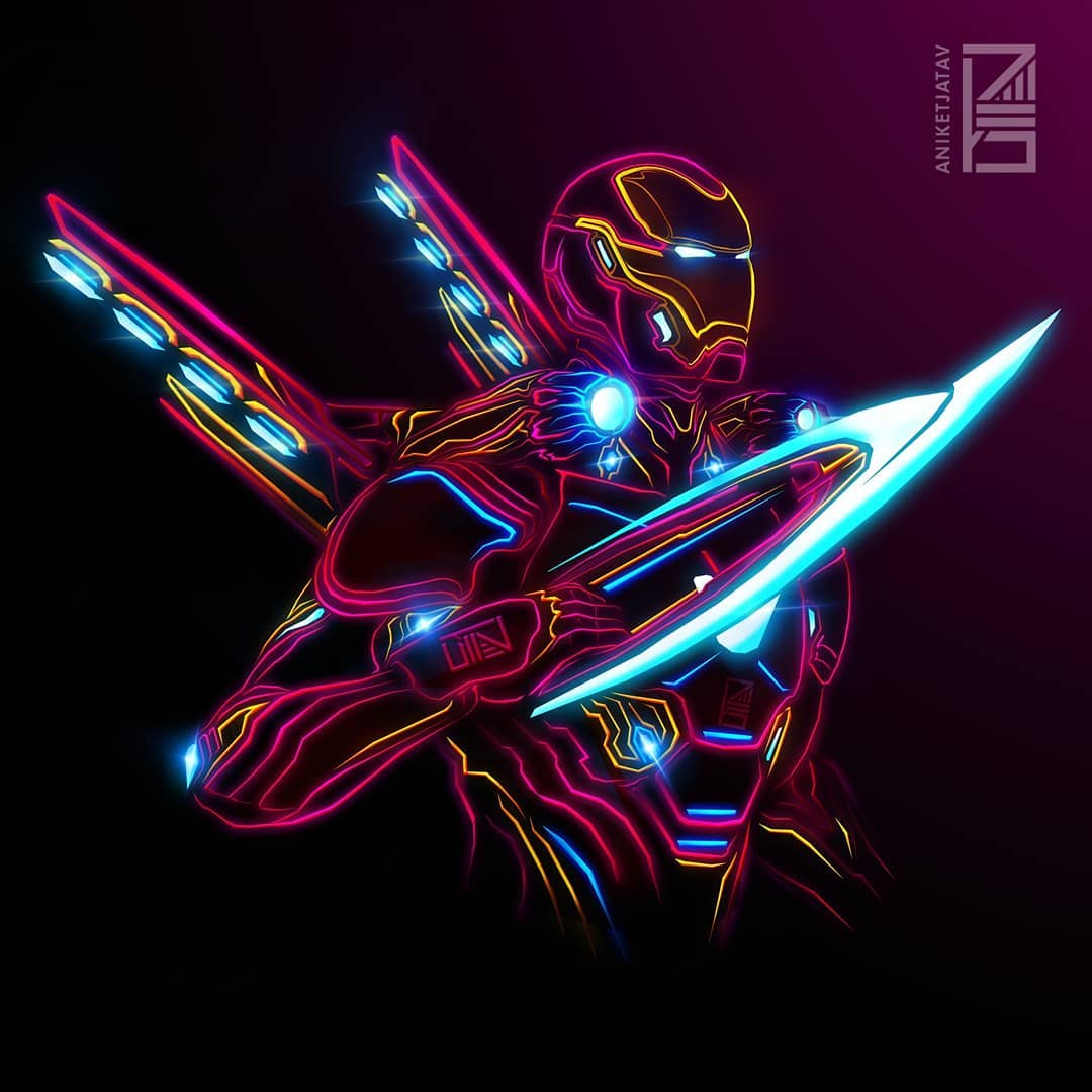 Iron Man Neon Wallpapers Wallpaper Cave