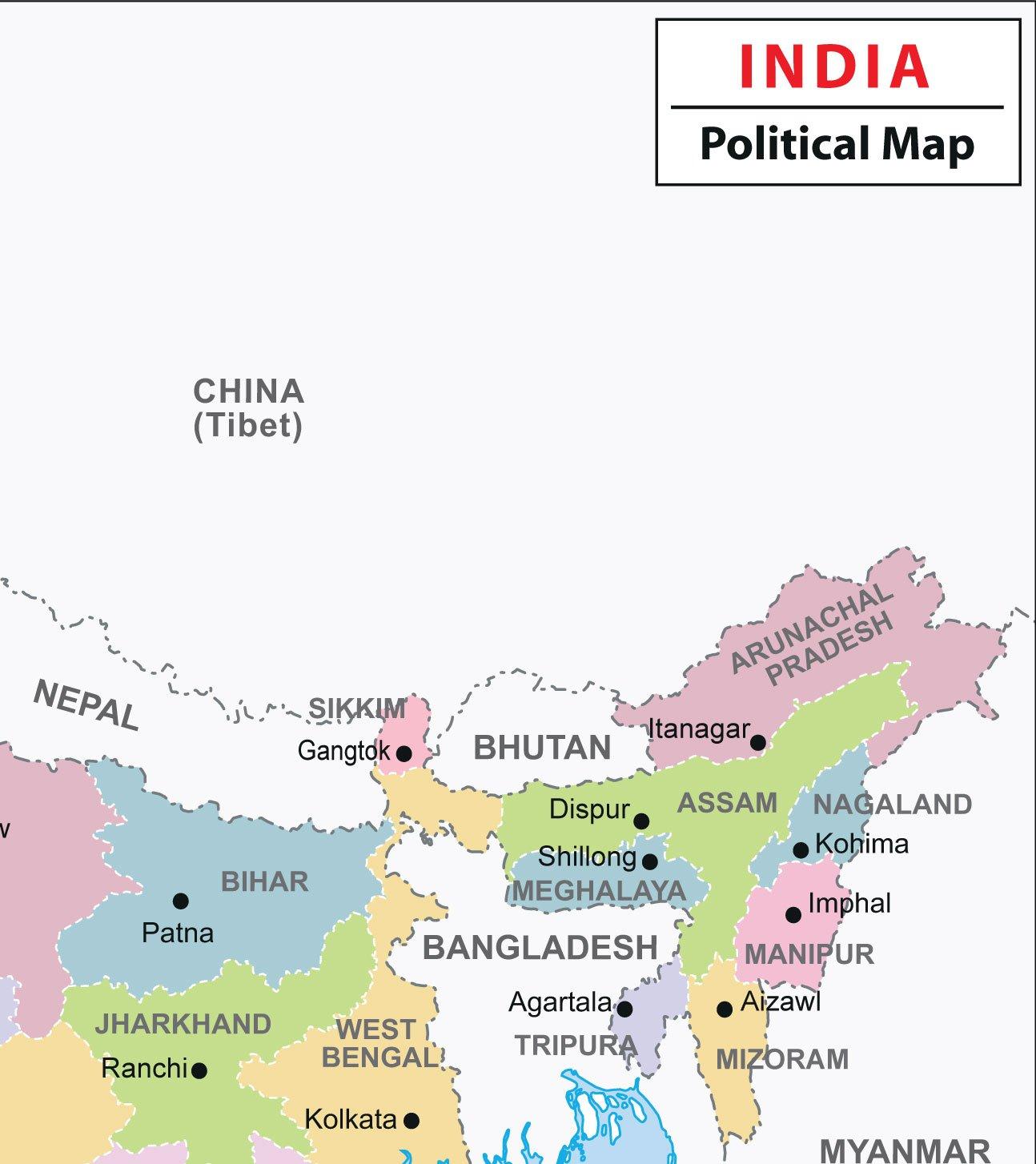 India Political Wall Map, Free Wallpaper & Background