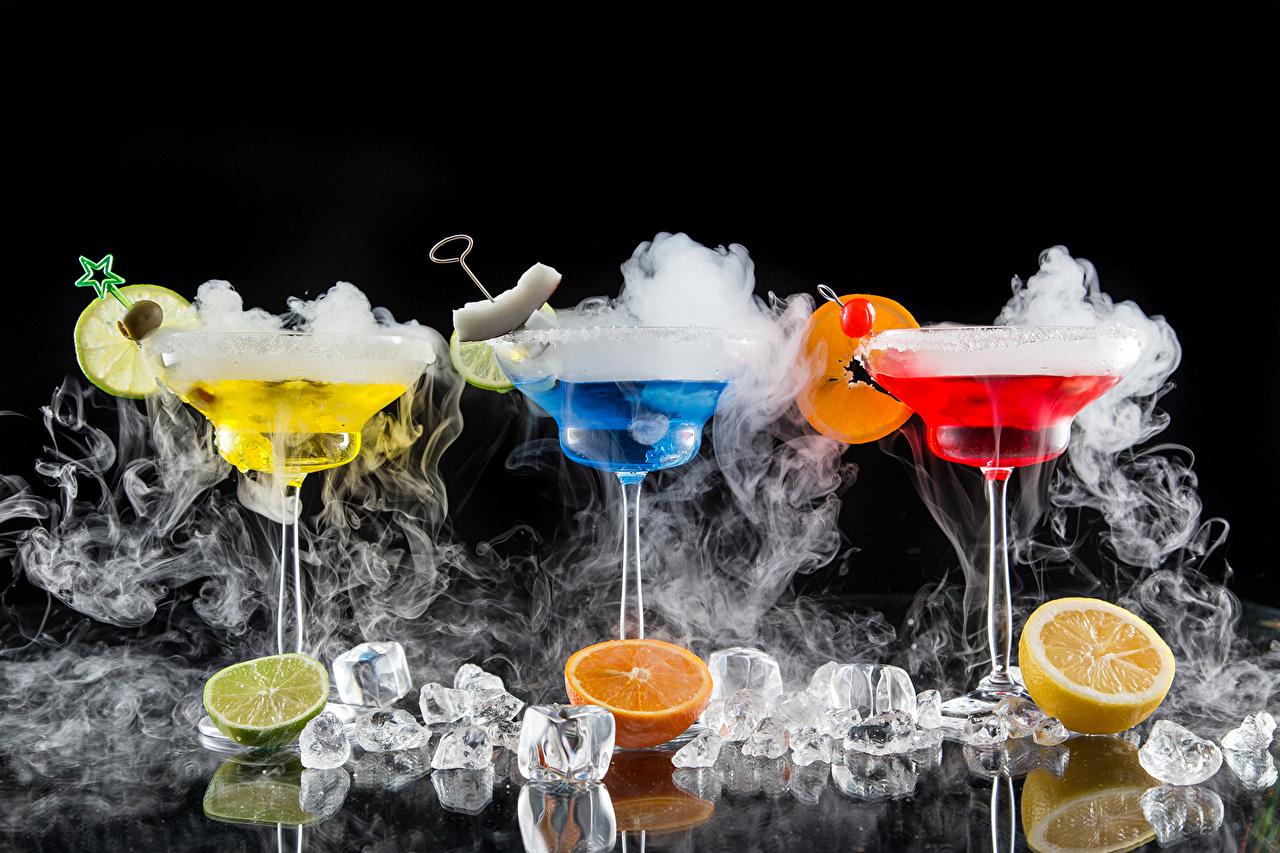 Wallpaper Ice Food Smoke Three 3 Stemware Cocktail Citrus Drinks