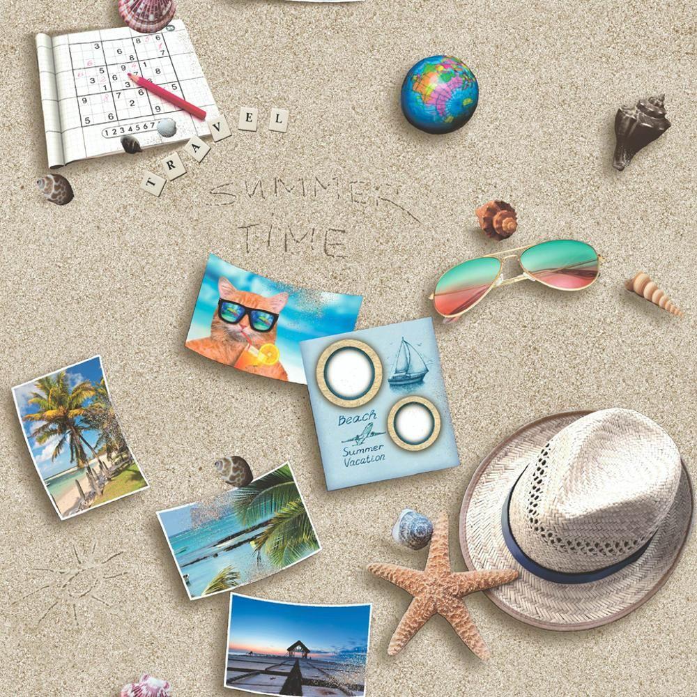 Muriva By The Seaside Beach Pattern Wallpaper Photo Motif Sand