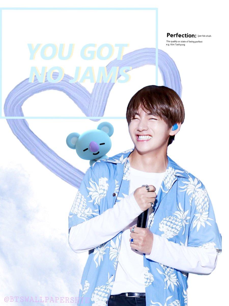 ♡ BTS Wallpaper ♡ V (Taehyung) IPad Phone Aesthetic Blue Wallpaper