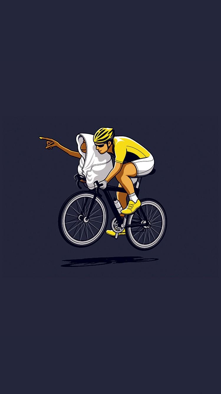 ET Riding Bike Funny Illustration iPhone 6 Wallpaper HD