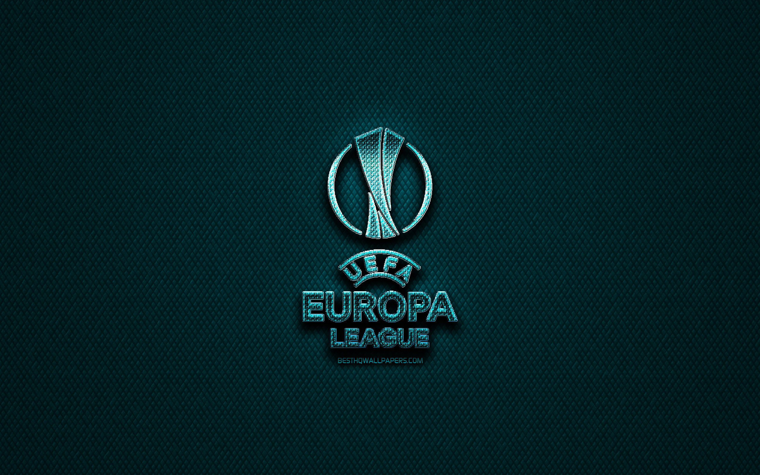 Download wallpaper UEFA Europa League glitter logo, creative, blue