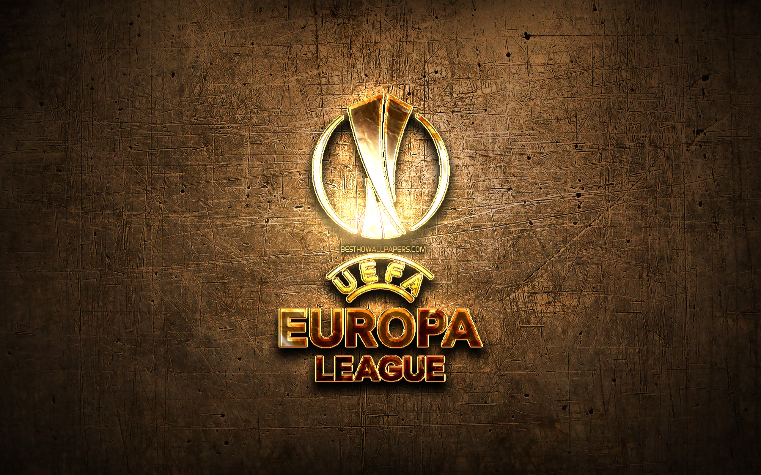 Download wallpaper UEFA Europa League golden logo, artwork