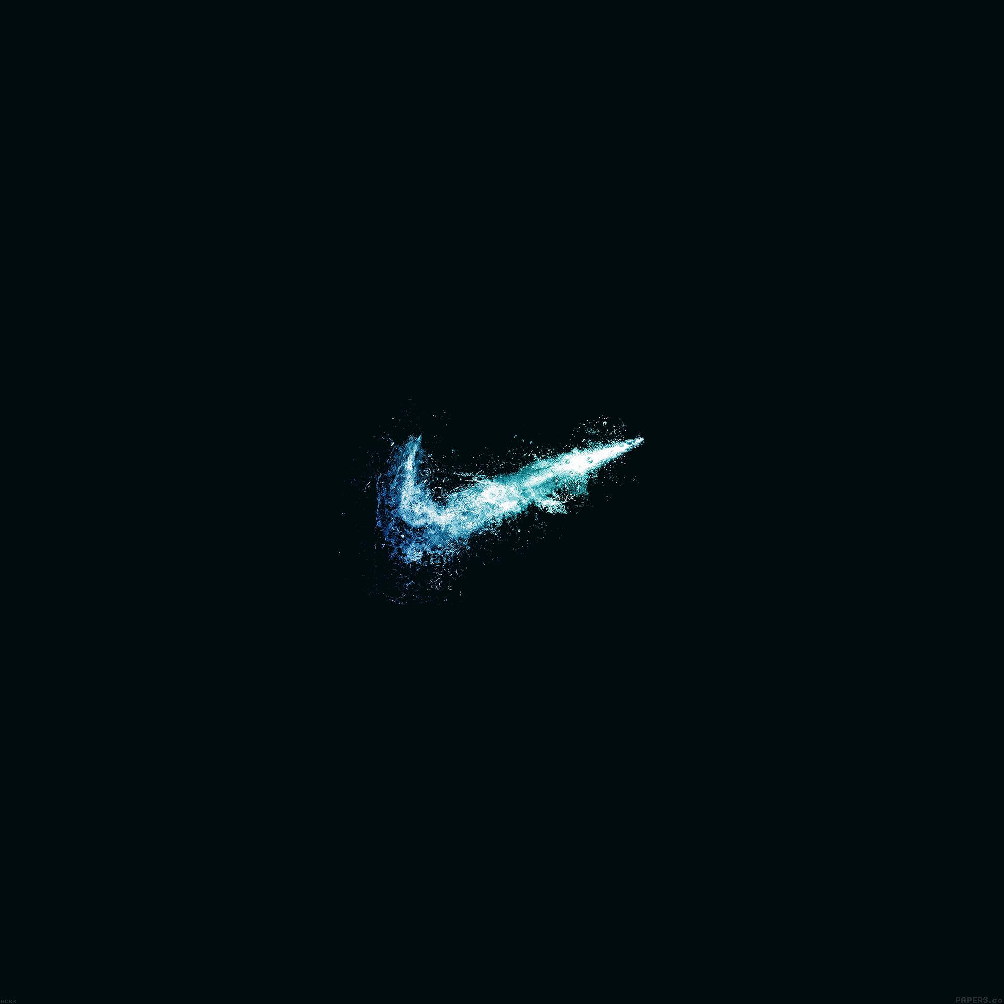 Wallpaper Nike Water Logo Dark Minimal
