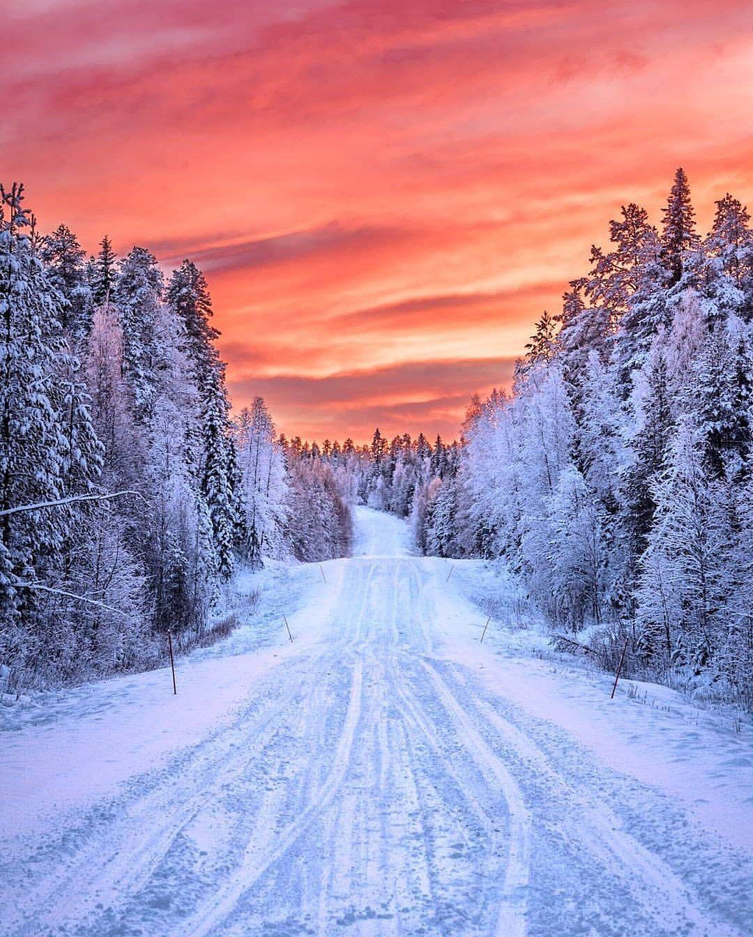 Road to the winter wonderland. #visitlapland #Finland #DriveSafe #WinterisHere