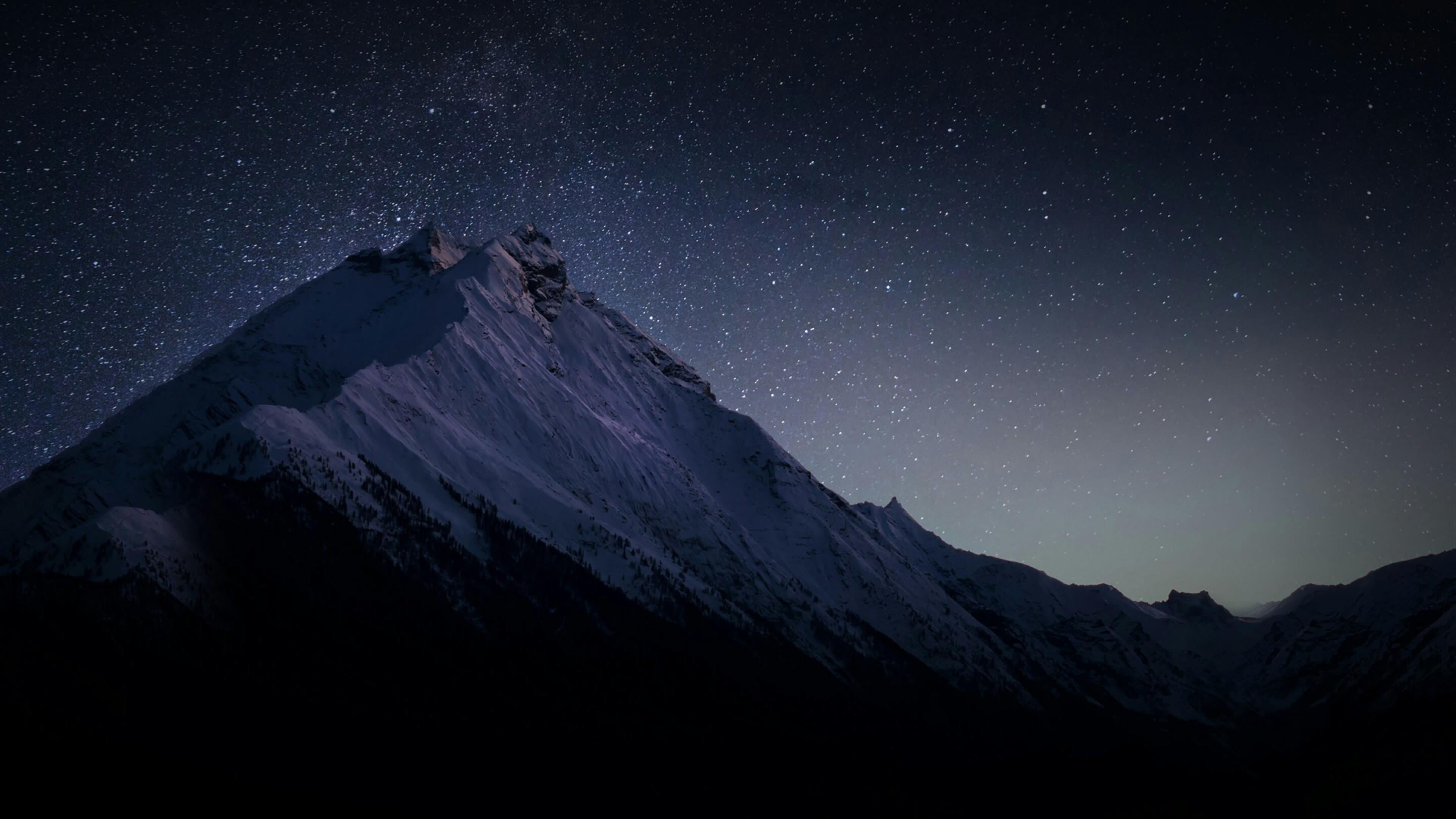 Wallpaper Dark mountains, Stars, HD, Nature,. Wallpaper for iPhone, Android, Mobile and Desktop