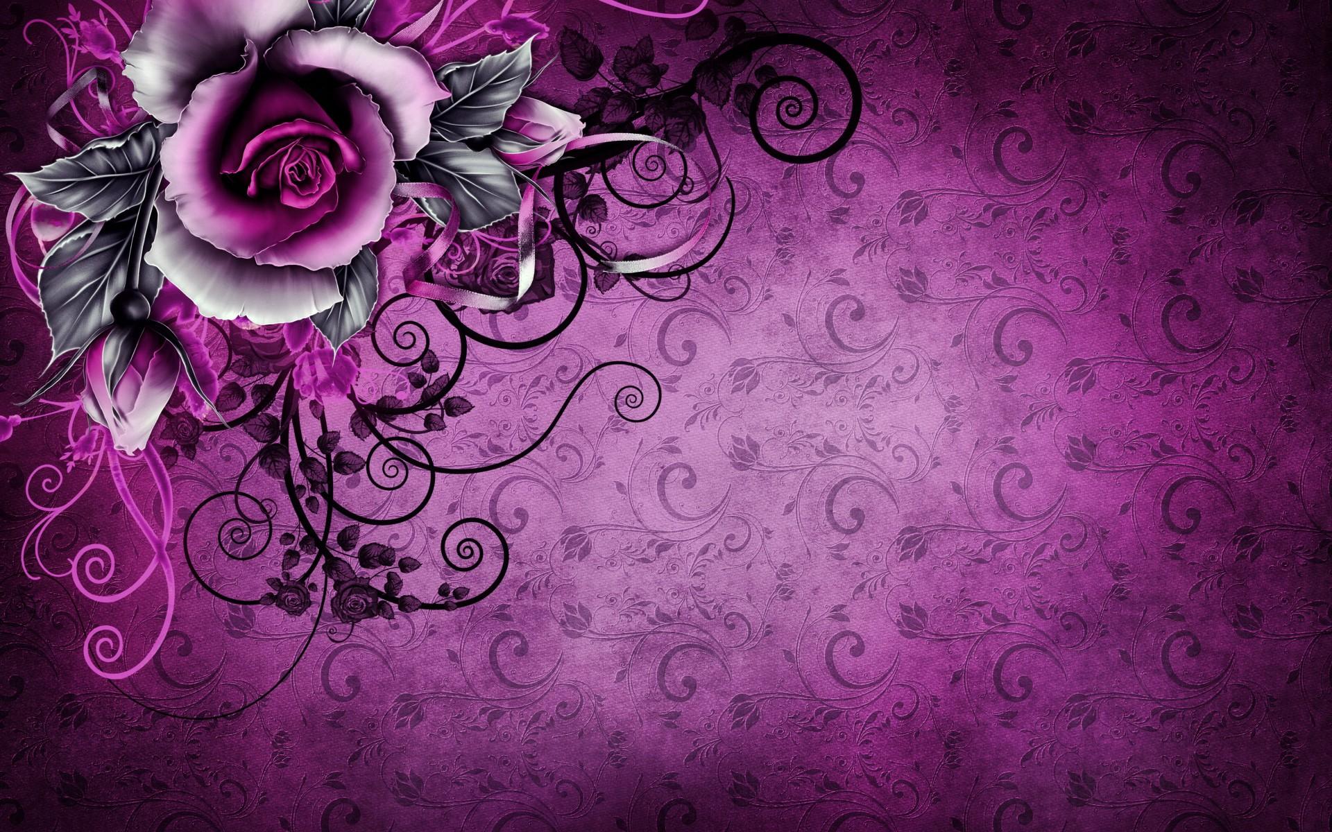Vintage Rose Abstract Purple wallpaper. Vintage Rose Abstract