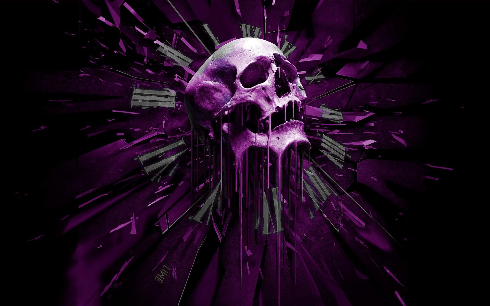 abstract, Skull, Purple Wallpaper HD / Desktop and Mobile Background