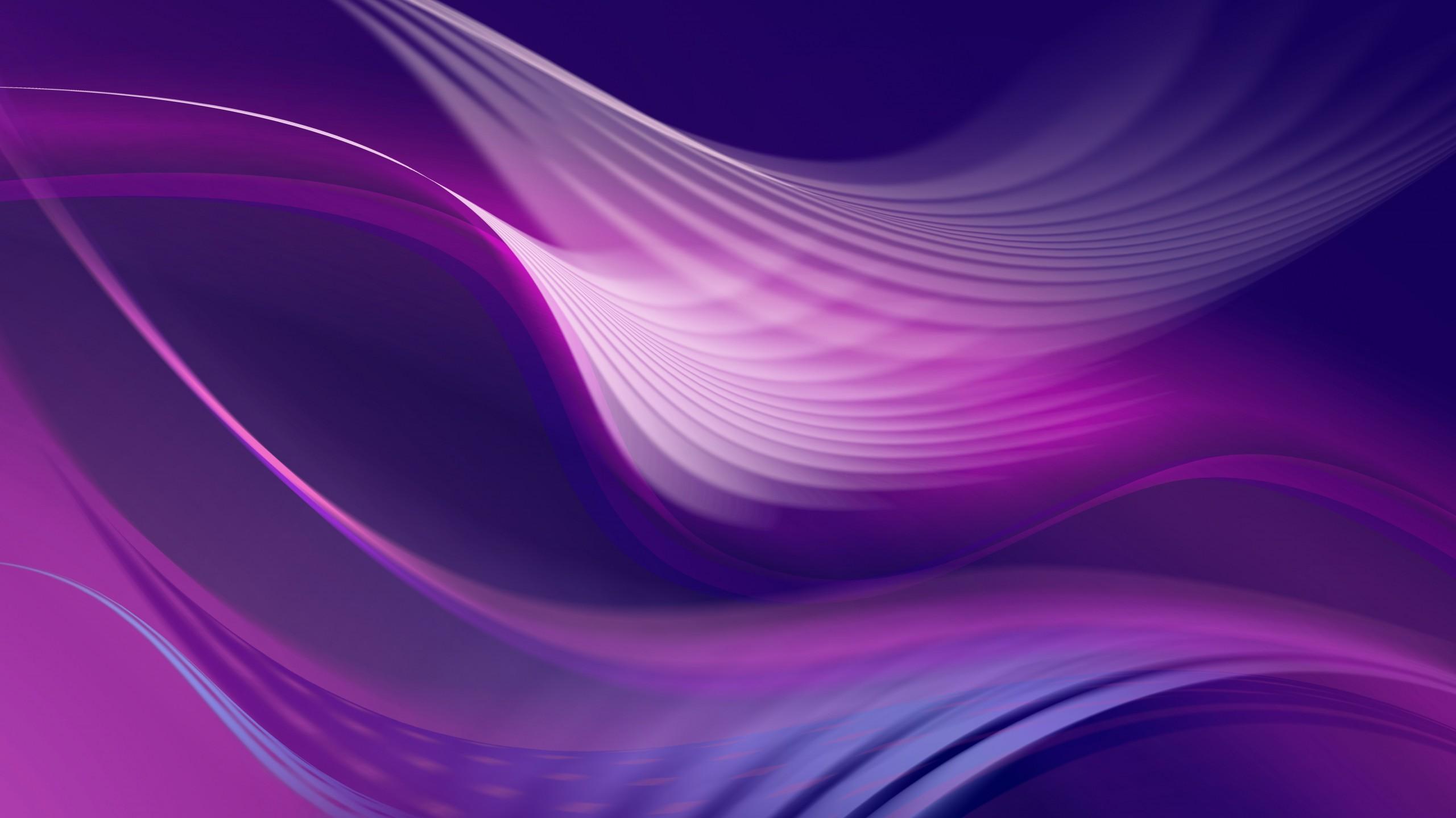 Wallpaper Purple, Waves, 4K, Abstract