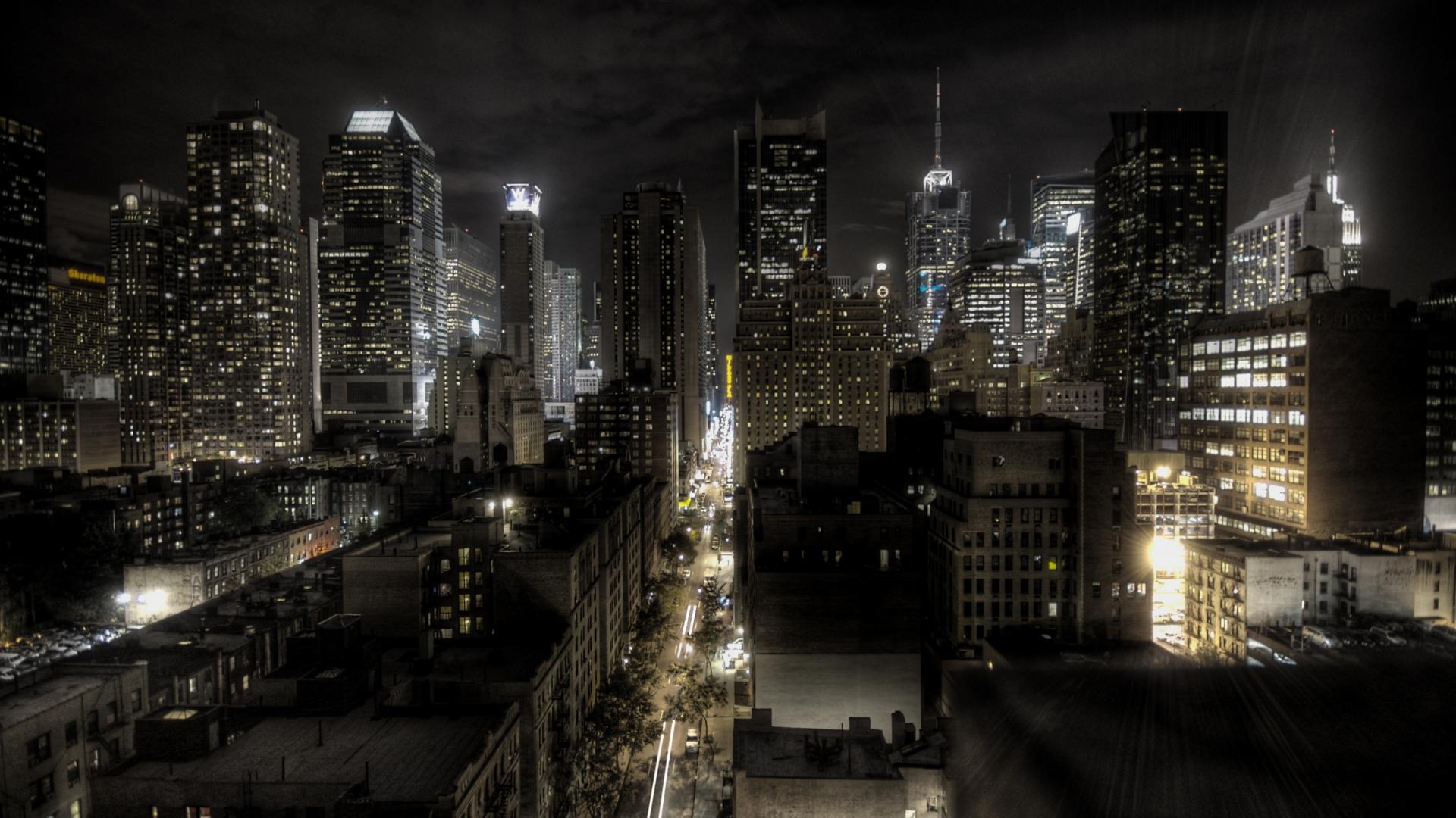 New york city lights cityscapes night Wallpaper
