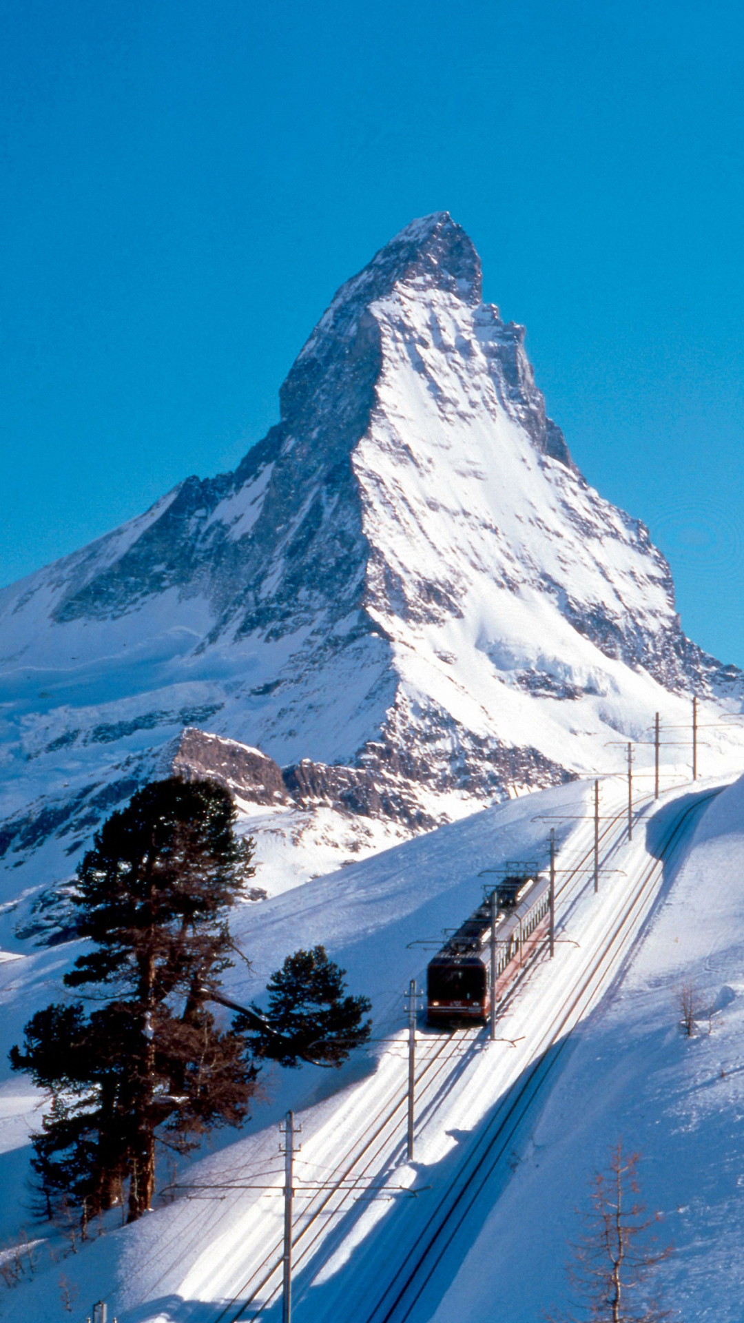 Snow Mountain Train iPhone 6s Wallpaper HD