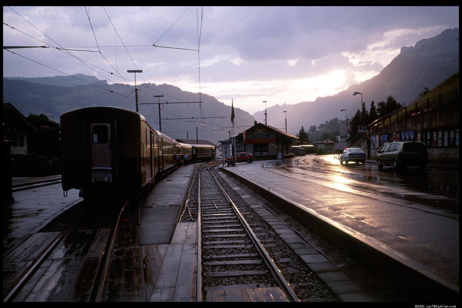 Train Tag wallpaper: Grindelwald Train Station Blue Sky Sunsets