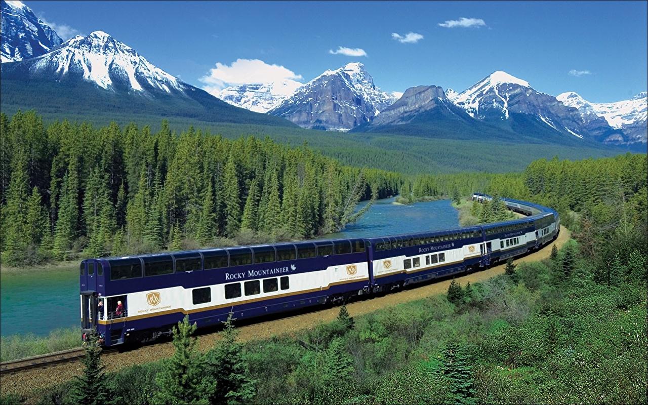 Wallpaper Nature Mountains Trains