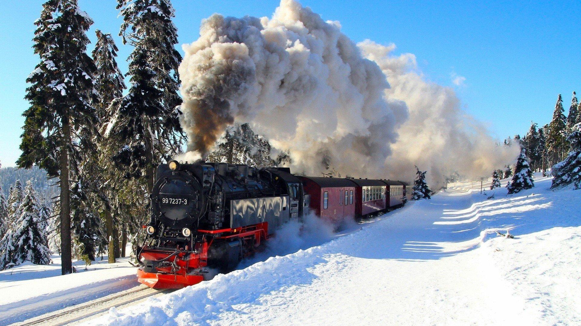 train, Snow, Steam locomotive HD Wallpaper / Desktop and Mobile