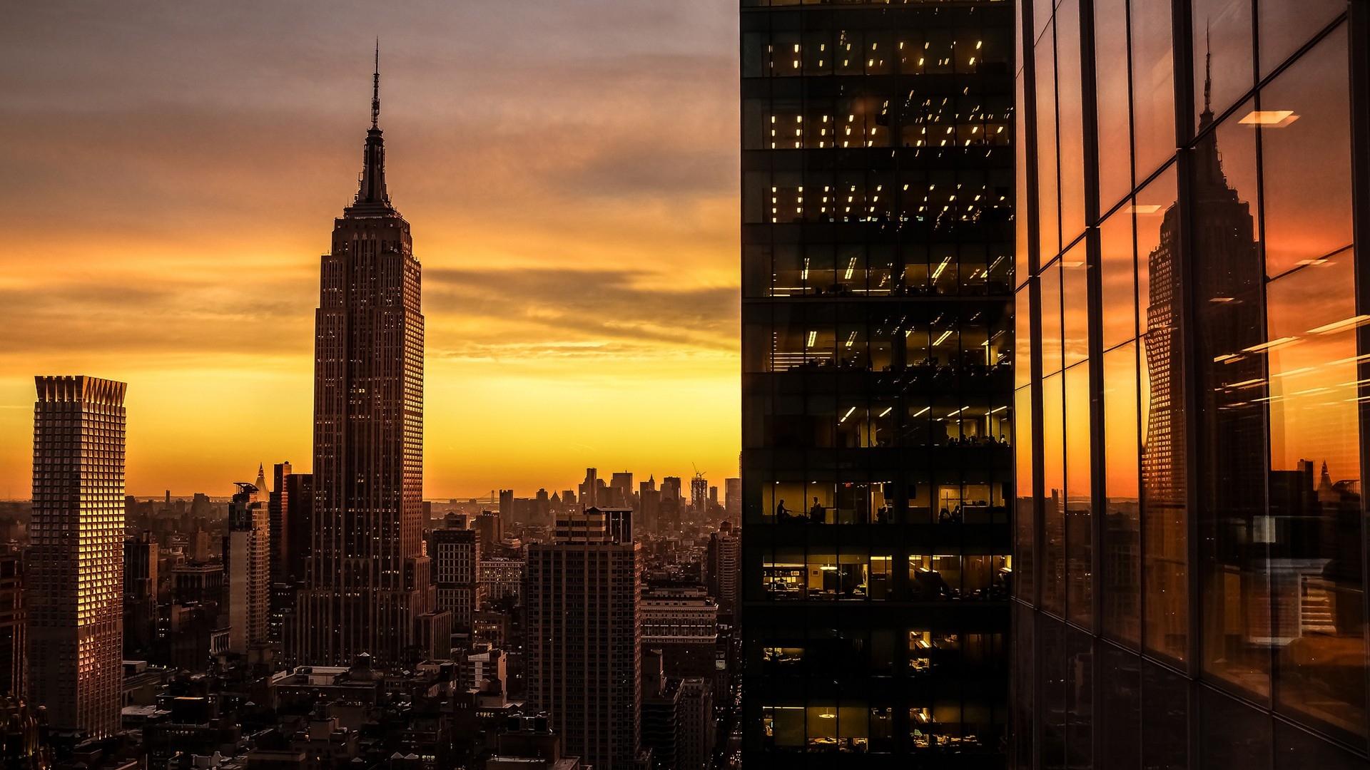 Empire State Building at Sunset HD Wallpaper, Background Image