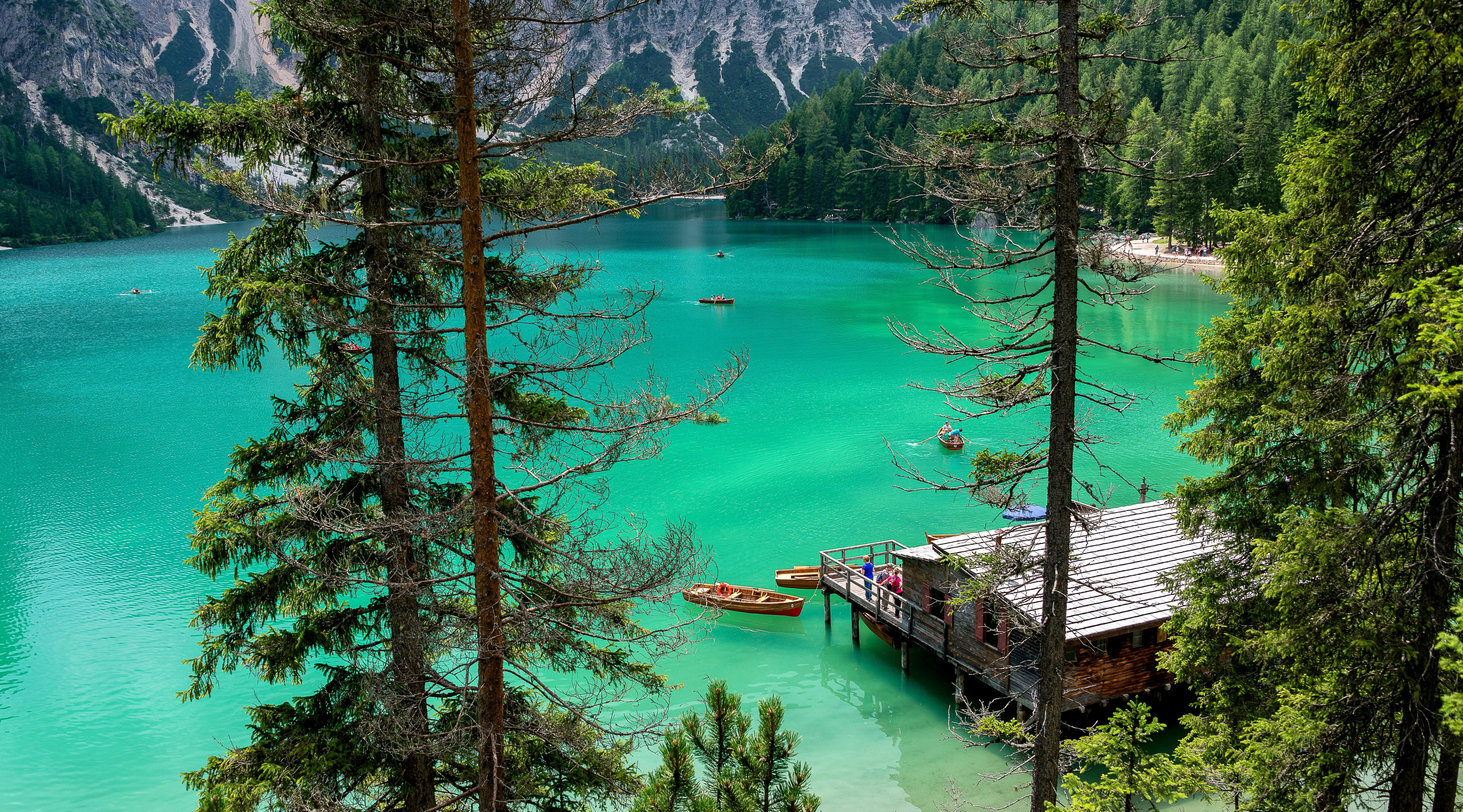 #outdoors, #boat, #pine trees, #forest, #lake, #cabin