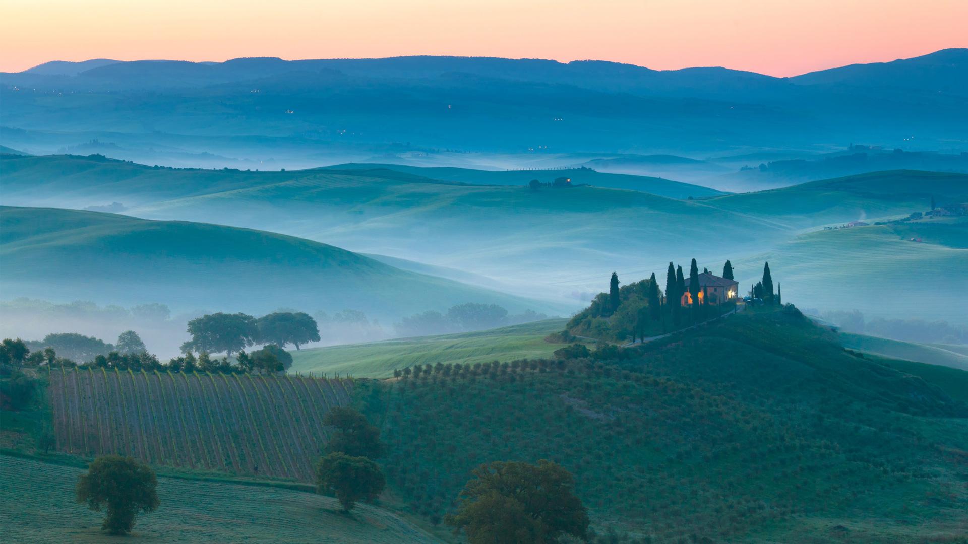 Italy Morning Sunrise Landscape Wallpaper