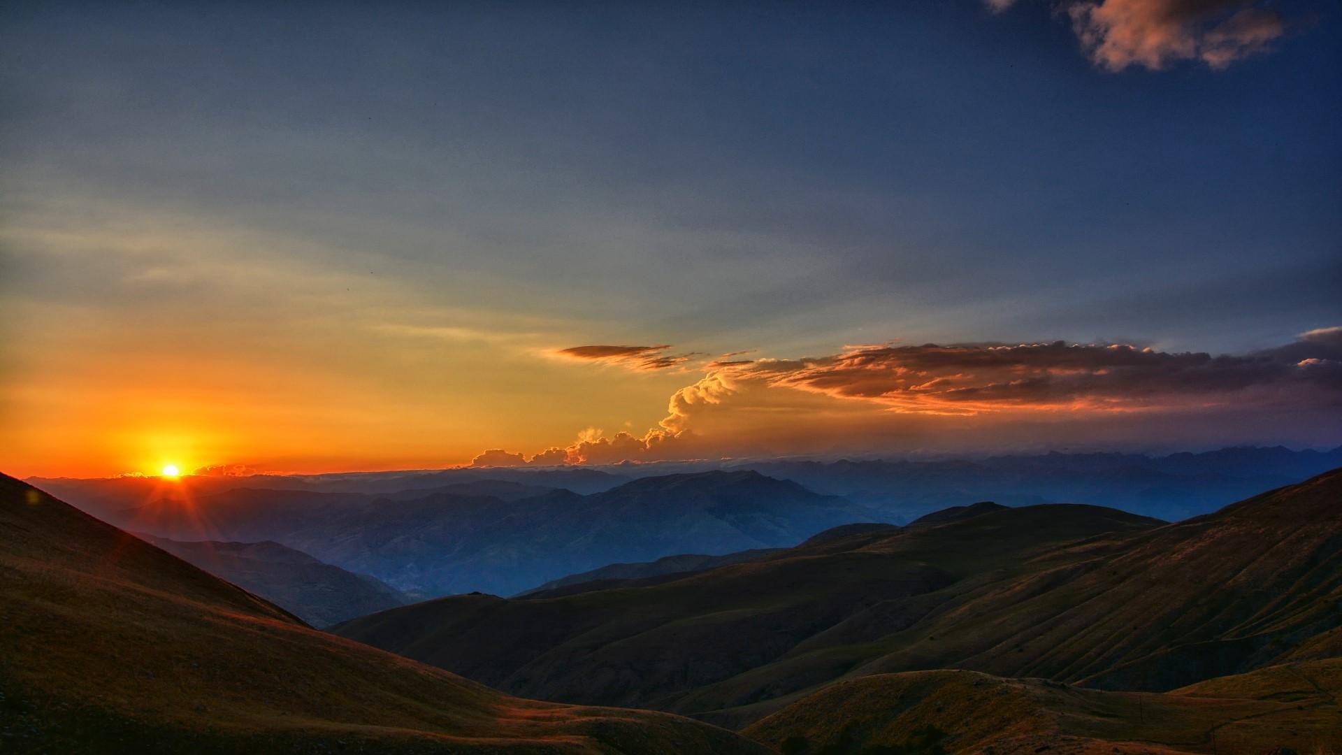 Sunset Mountain Landscape- HD 4K