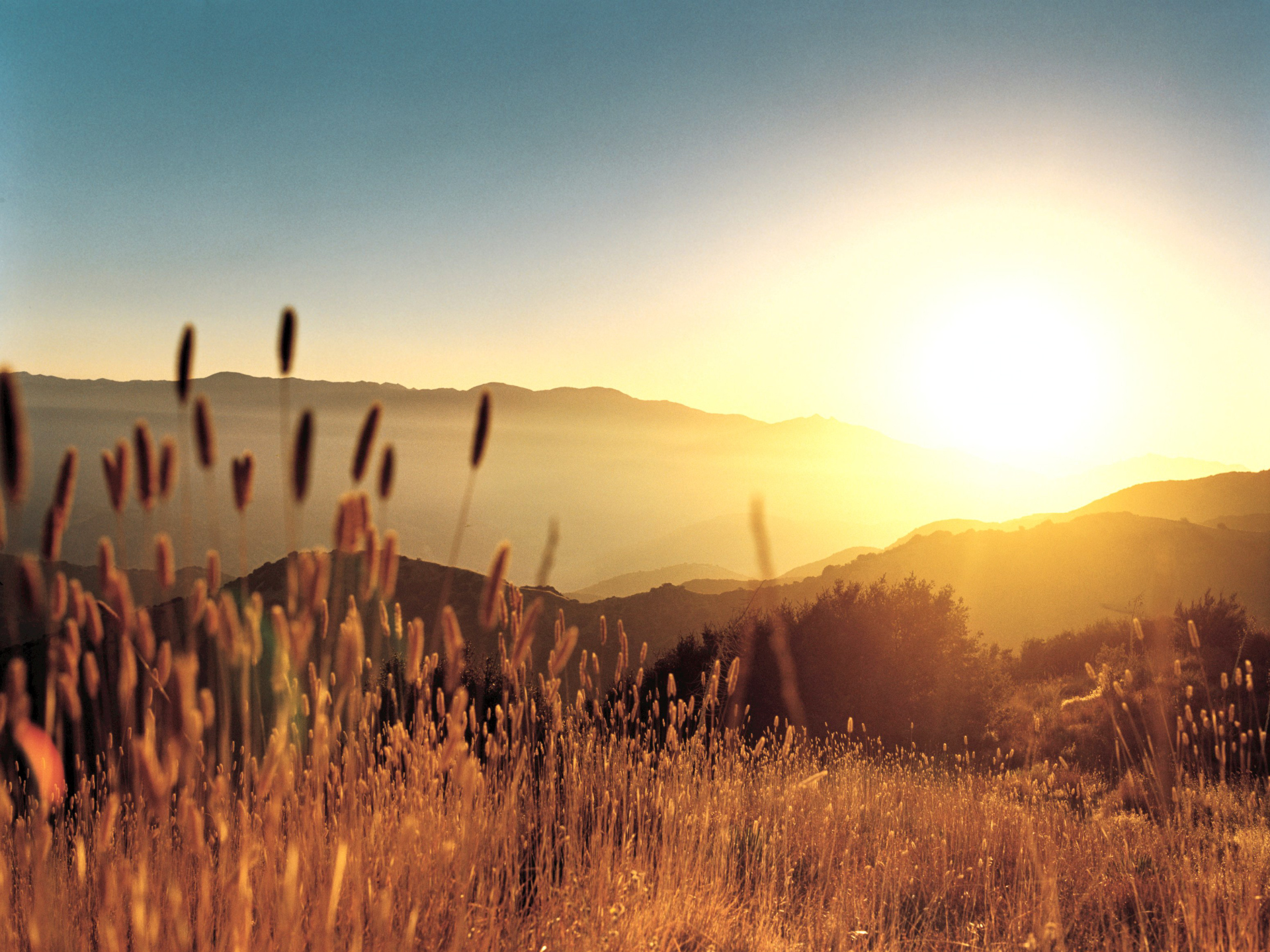 Summer Hills Sunrise Landscape Desktop Wallpaper