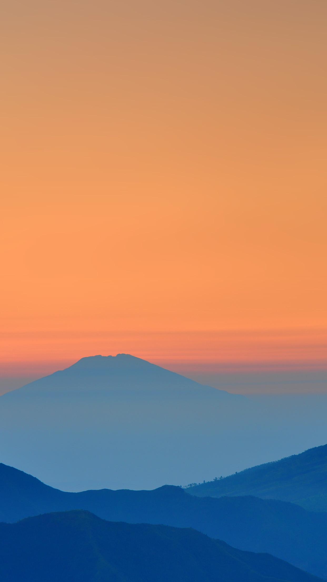 Landscape Sunrise Mountain Nature Red Blue Android wallpaper