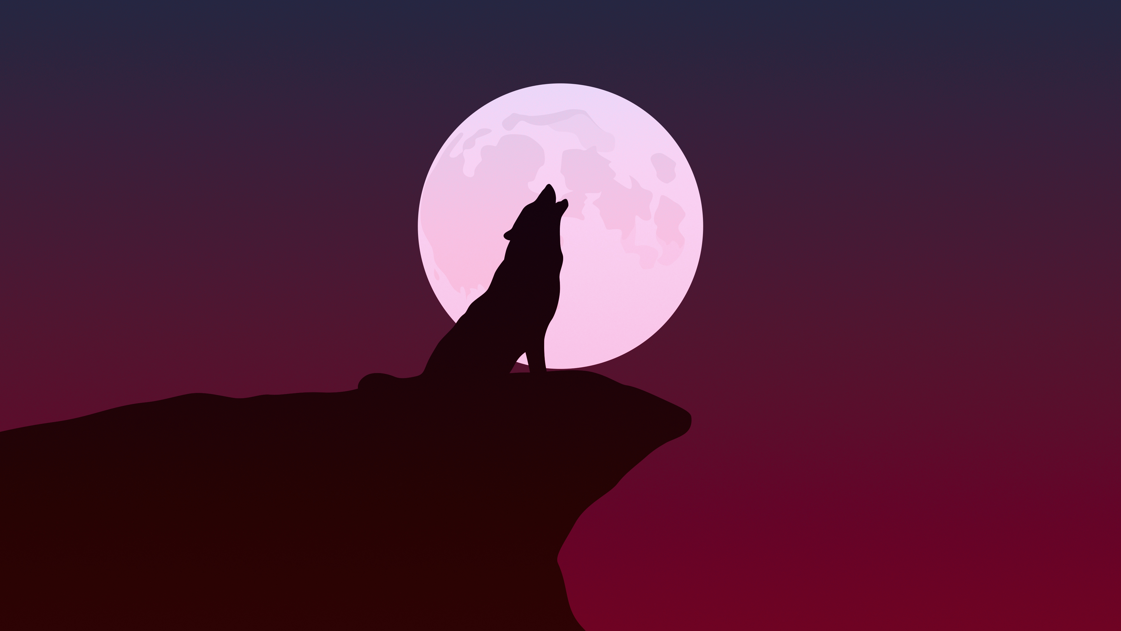 Howling Wolf Minimalist 4k, HD Artist, 4k Wallpaper, Image