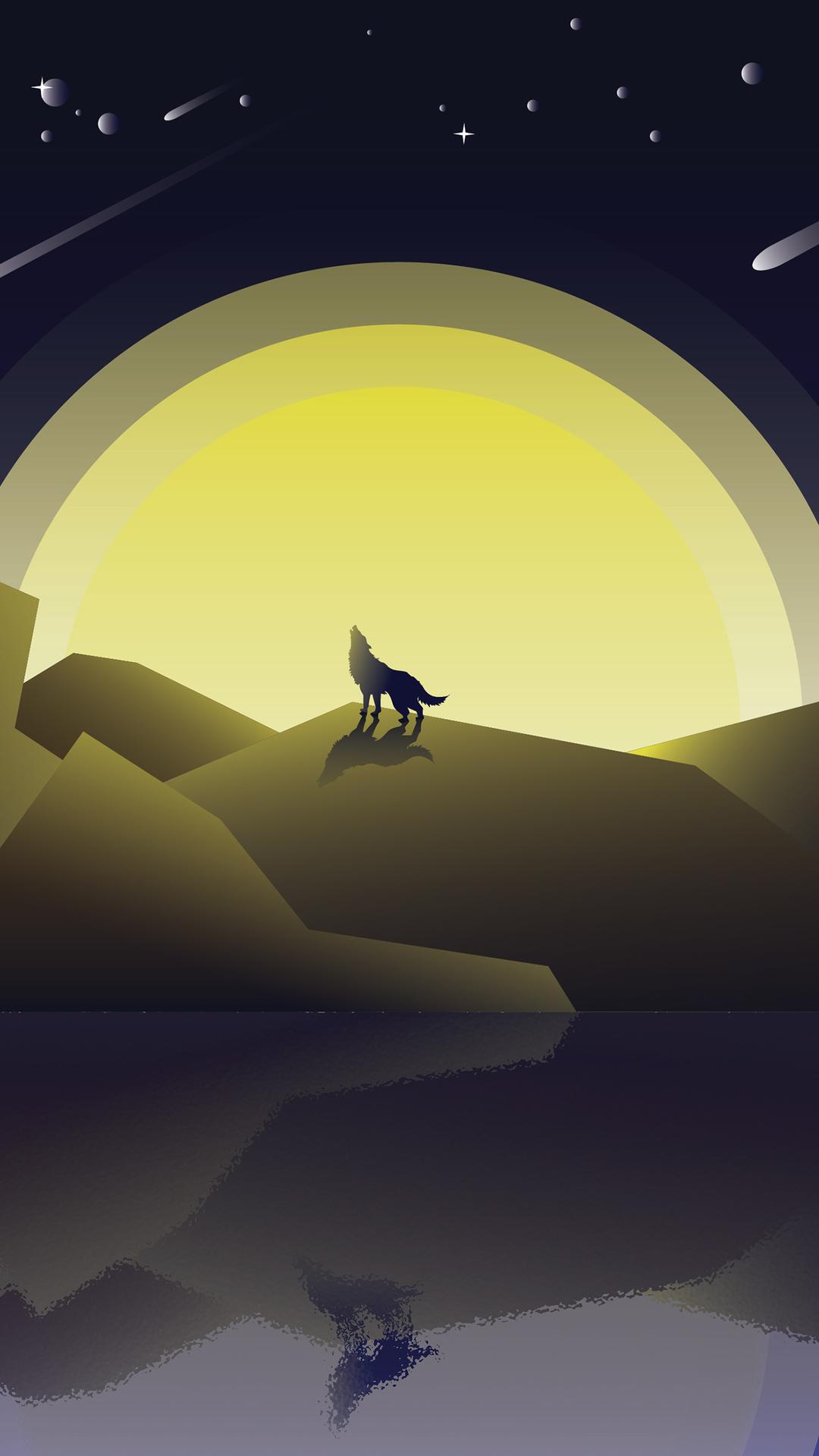 Wolf Howling Minimalist Wallpapers - Wallpaper Cave
