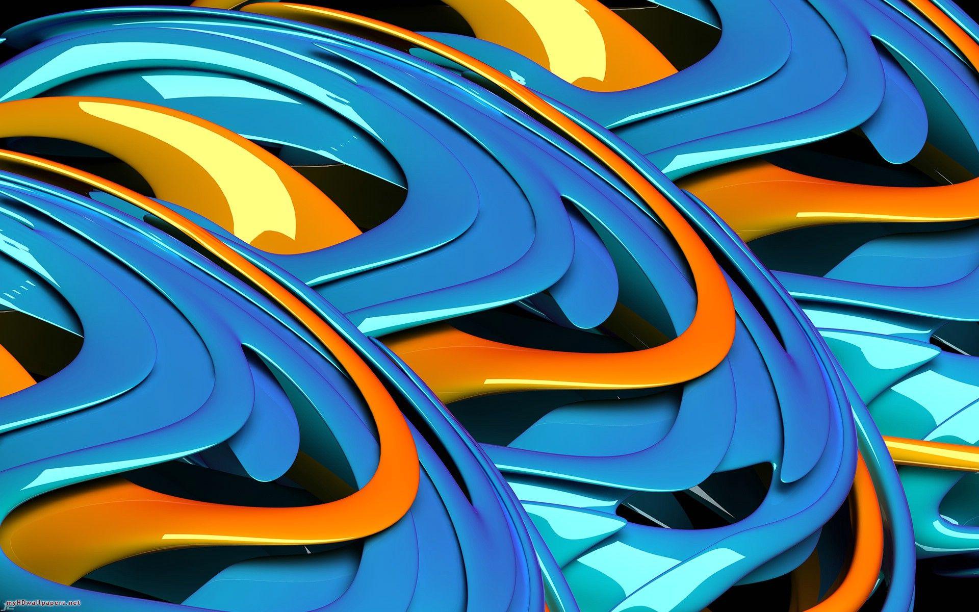 3D HD blue orange Desktop Wallpaper, HD Wallpaper Download