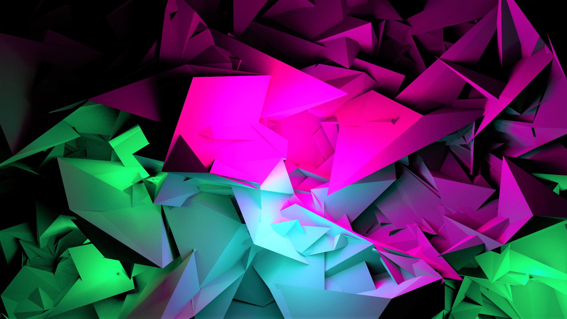 Assorted Color Folded Papers Illustration, 3D, Digital Art, Shards