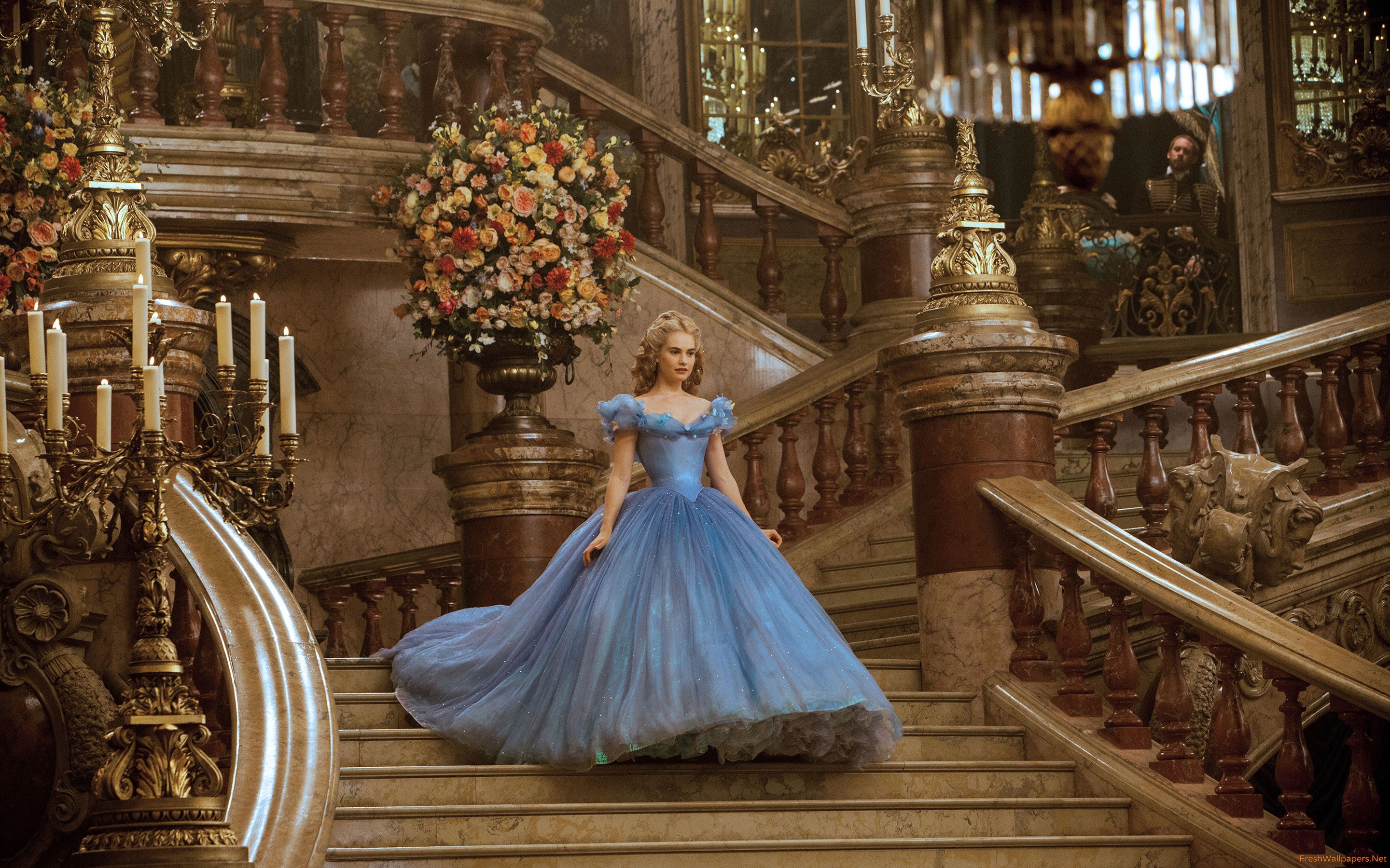 Lily James in Cinderella Dress wallpaper